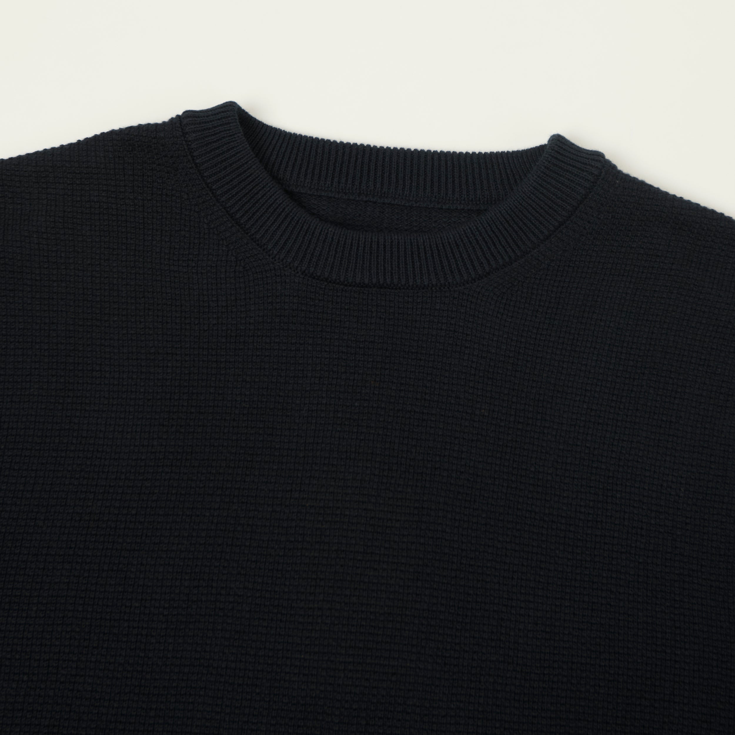 Merz b. Schwanen Lightweight Waffle Knit Sweater - Dark Navy