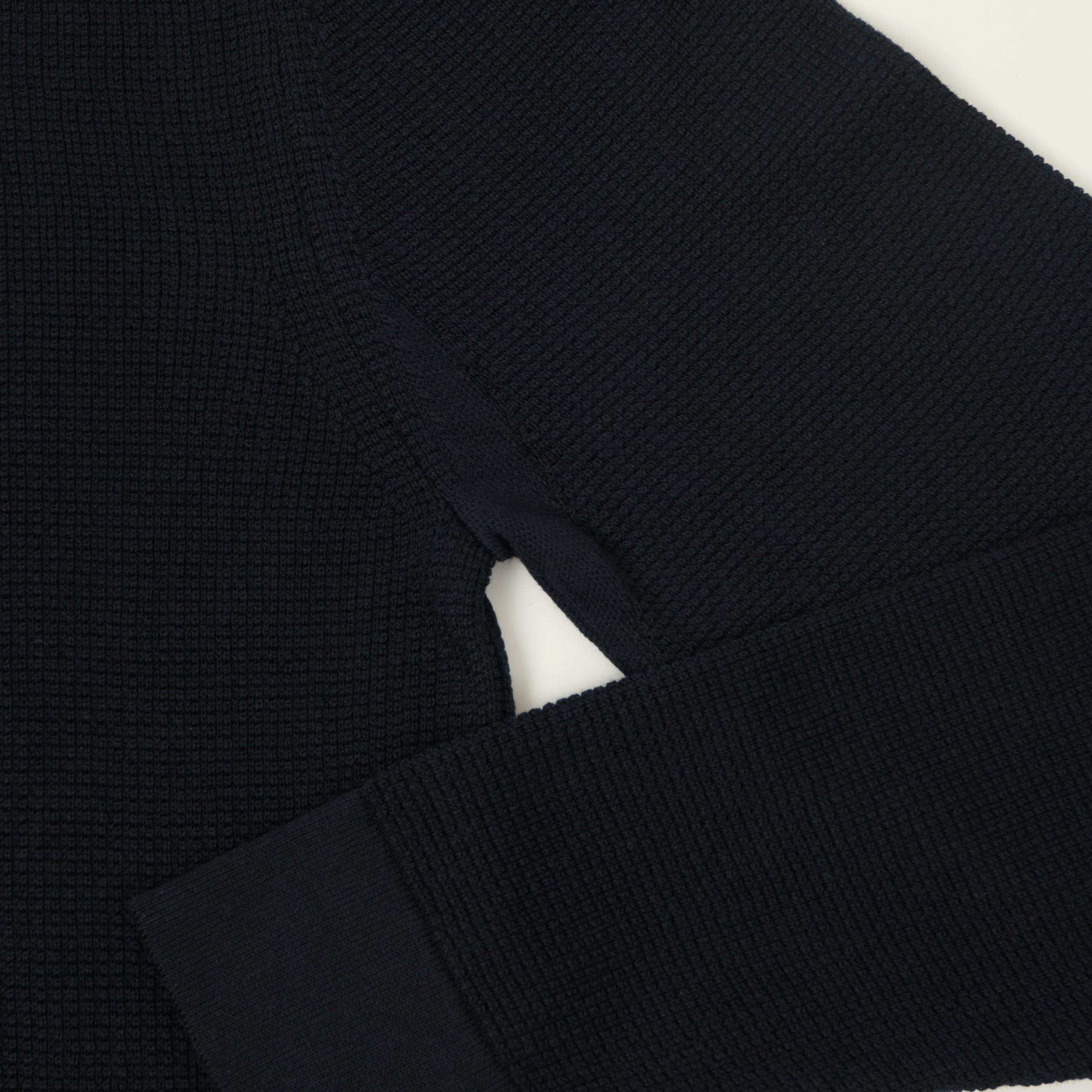 Merz b. Schwanen Lightweight Waffle Knit Sweater - Dark Navy