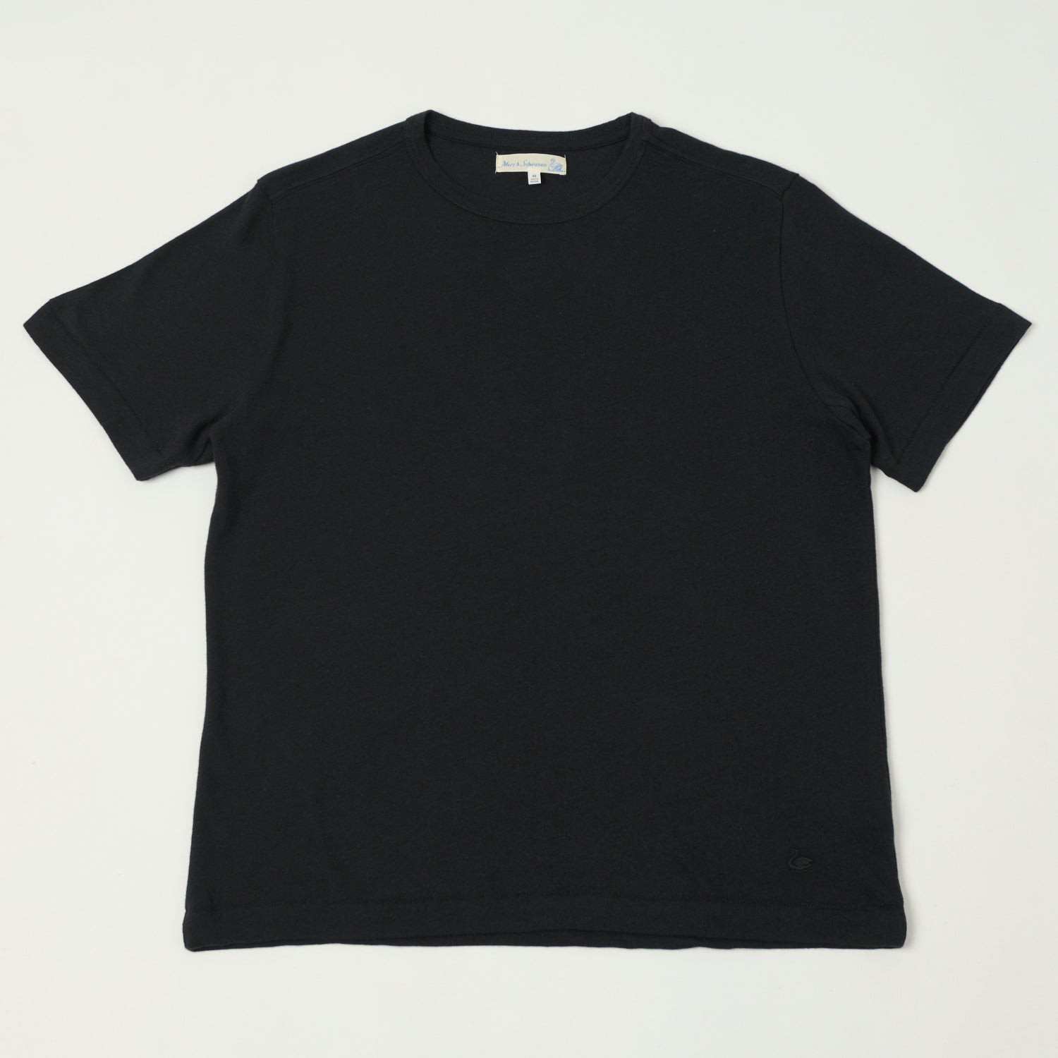 Merz b. Schwanen 'Good Basics' Linen & Organic Cotton T-Shirt - Deep Black