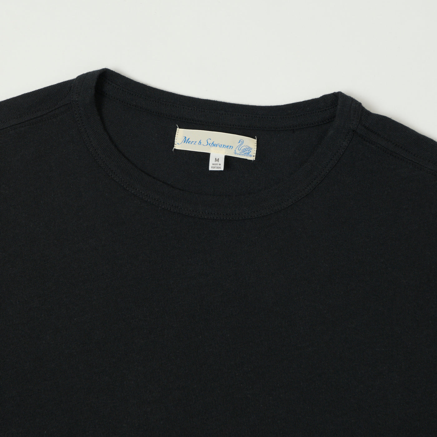 Merz b. Schwanen 'Good Basics' Linen & Organic Cotton T-Shirt - Deep Black