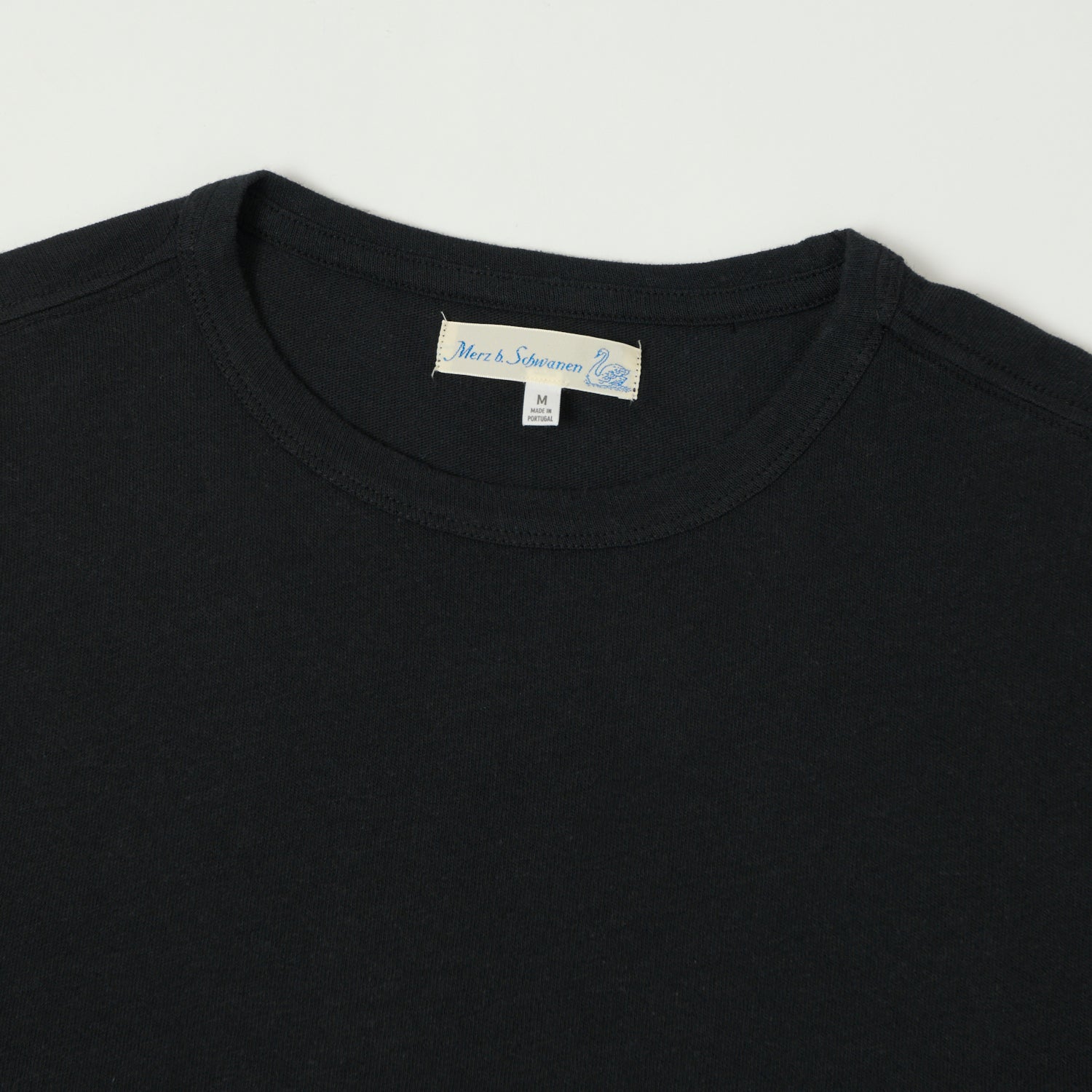 Merz b. Schwanen 'Good Basics' Linen & Organic Cotton T-Shirt - Deep Black