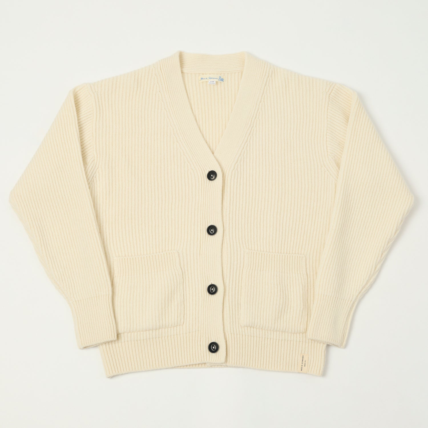 Merz b. Schwanen 'Good Basics' Merino Wool Cardigan - Nature