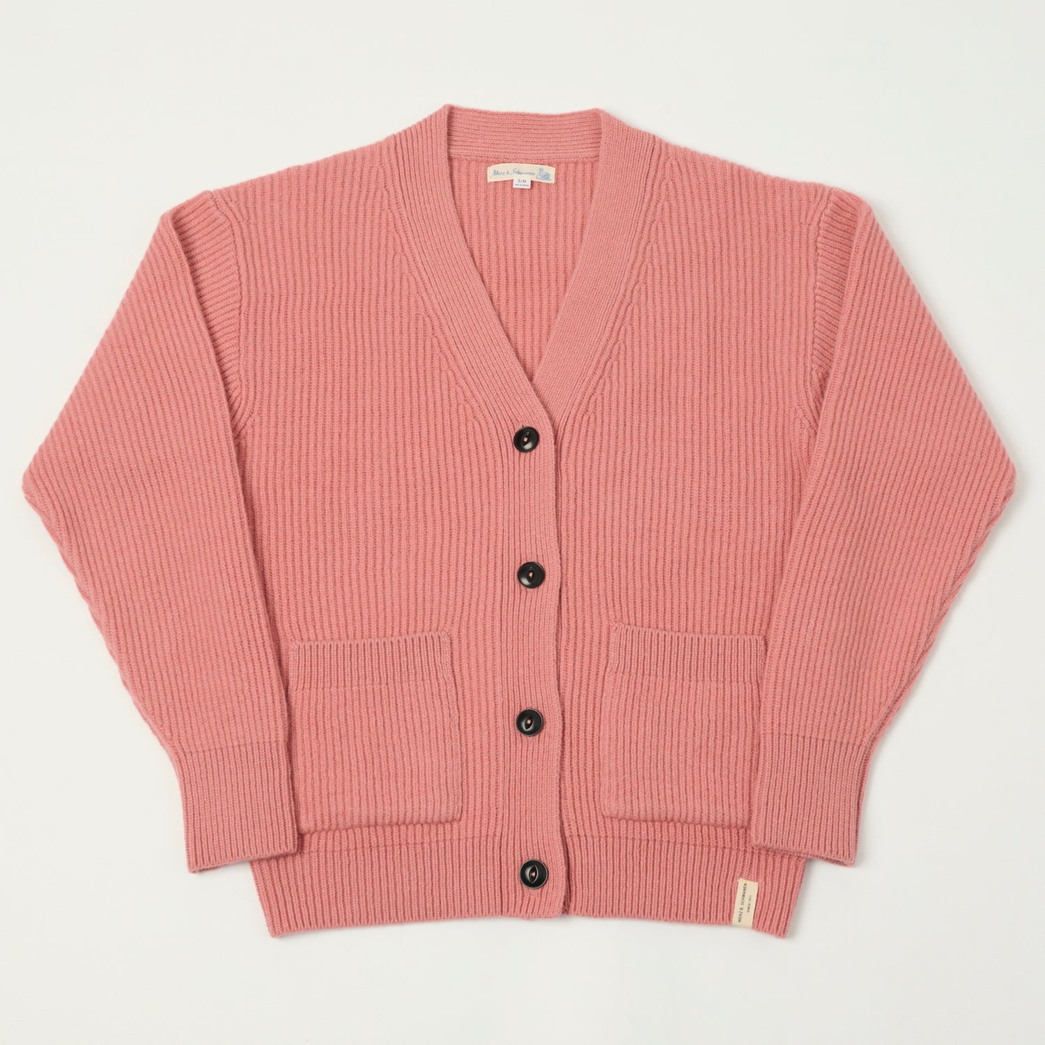 Merz b. Schwanen 'Good Basics' Merino Wool Cardigan - Rosewood