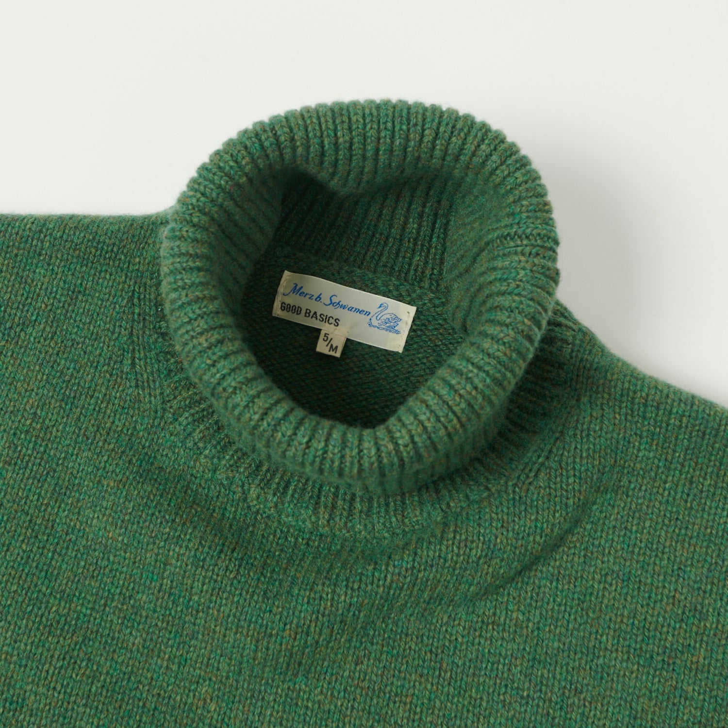 Merz b. Schwanen 'Good Basics' Wool Cashmere Knit Turtleneck - Moss Green