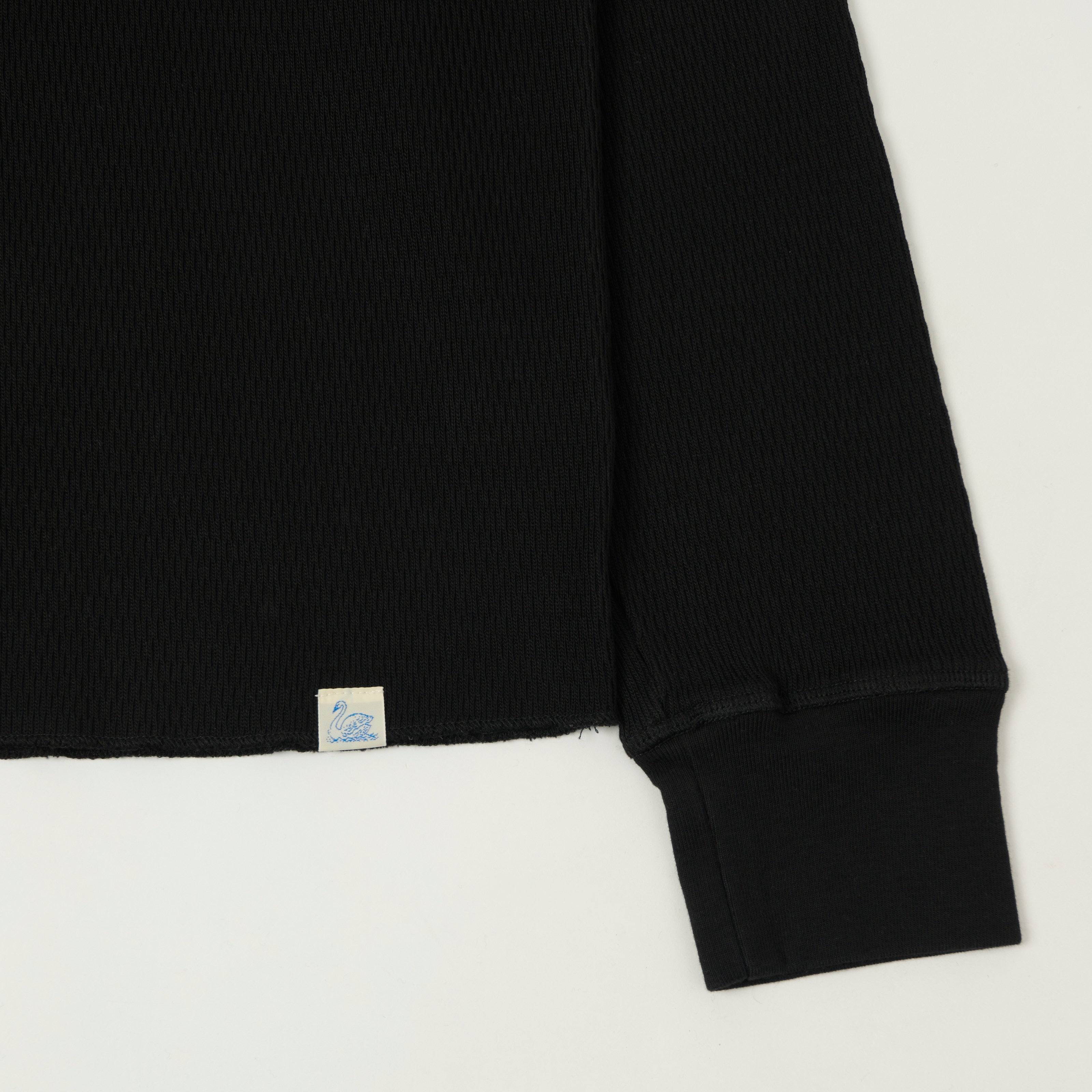 Merz b. Schwanen 'Good Basics' Long Sleeve Thermal T-Shirt - Deep Black