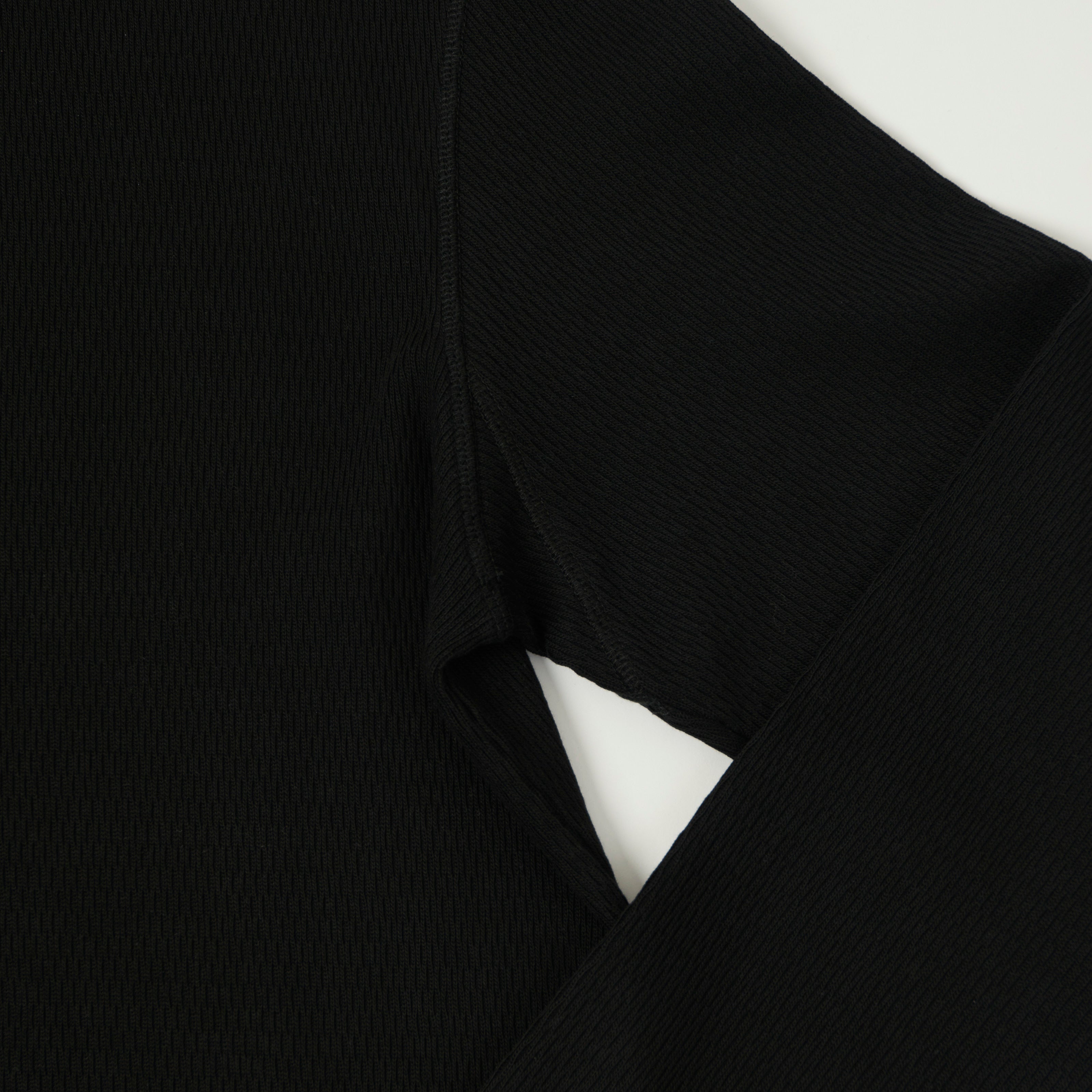 Merz b. Schwanen 'Good Basics' Long Sleeve Thermal T-Shirt - Deep Black