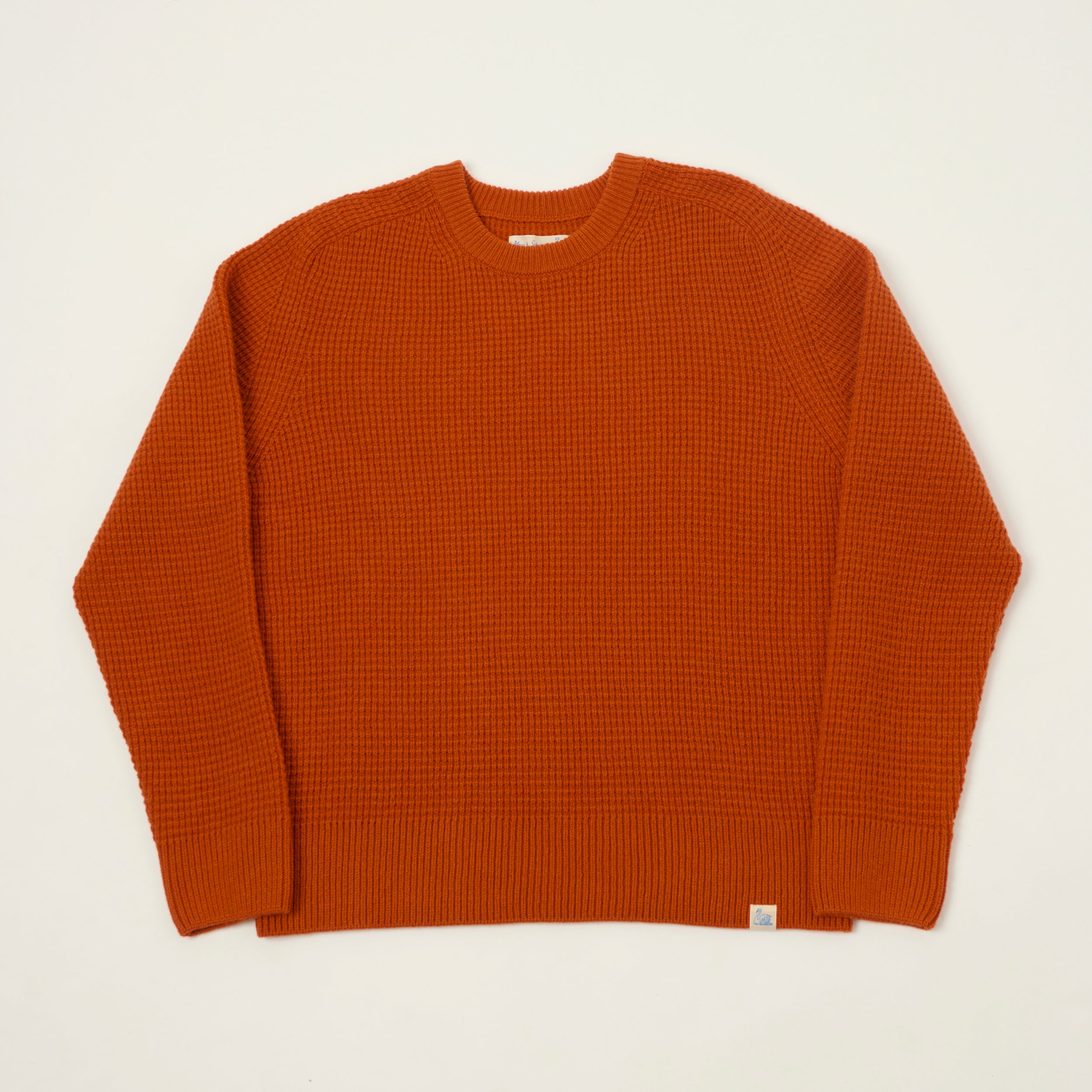 Merz b. Schwanen Merino/Cashmere Waffle Knit Pullover - Rust
