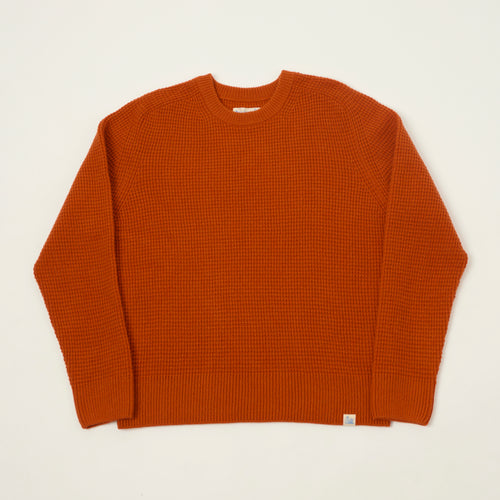 Merz b. Schwanen Merino/Cashmere Waffle Knit Pullover - Rust