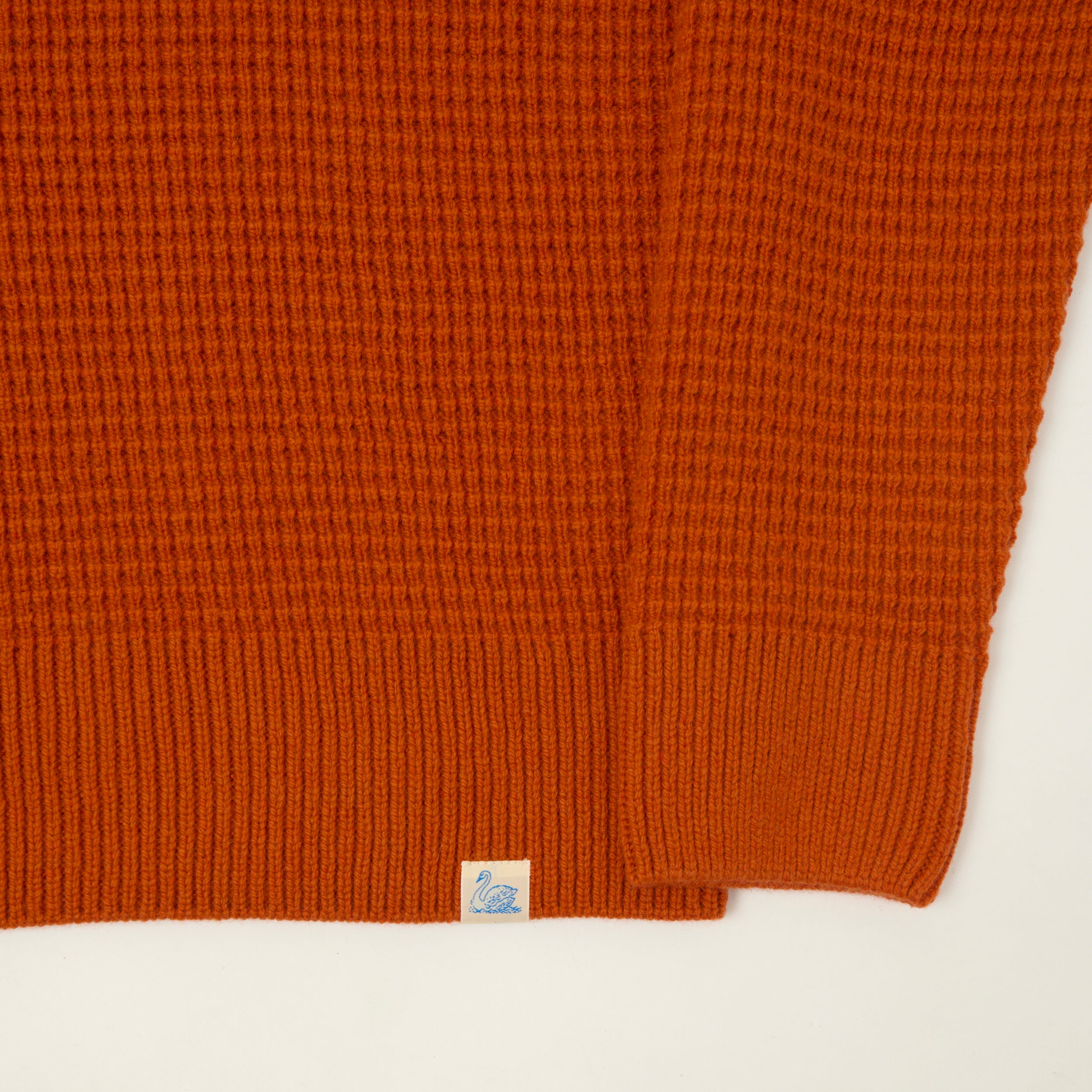 Merz b. Schwanen Merino/Cashmere Waffle Knit Pullover - Rust