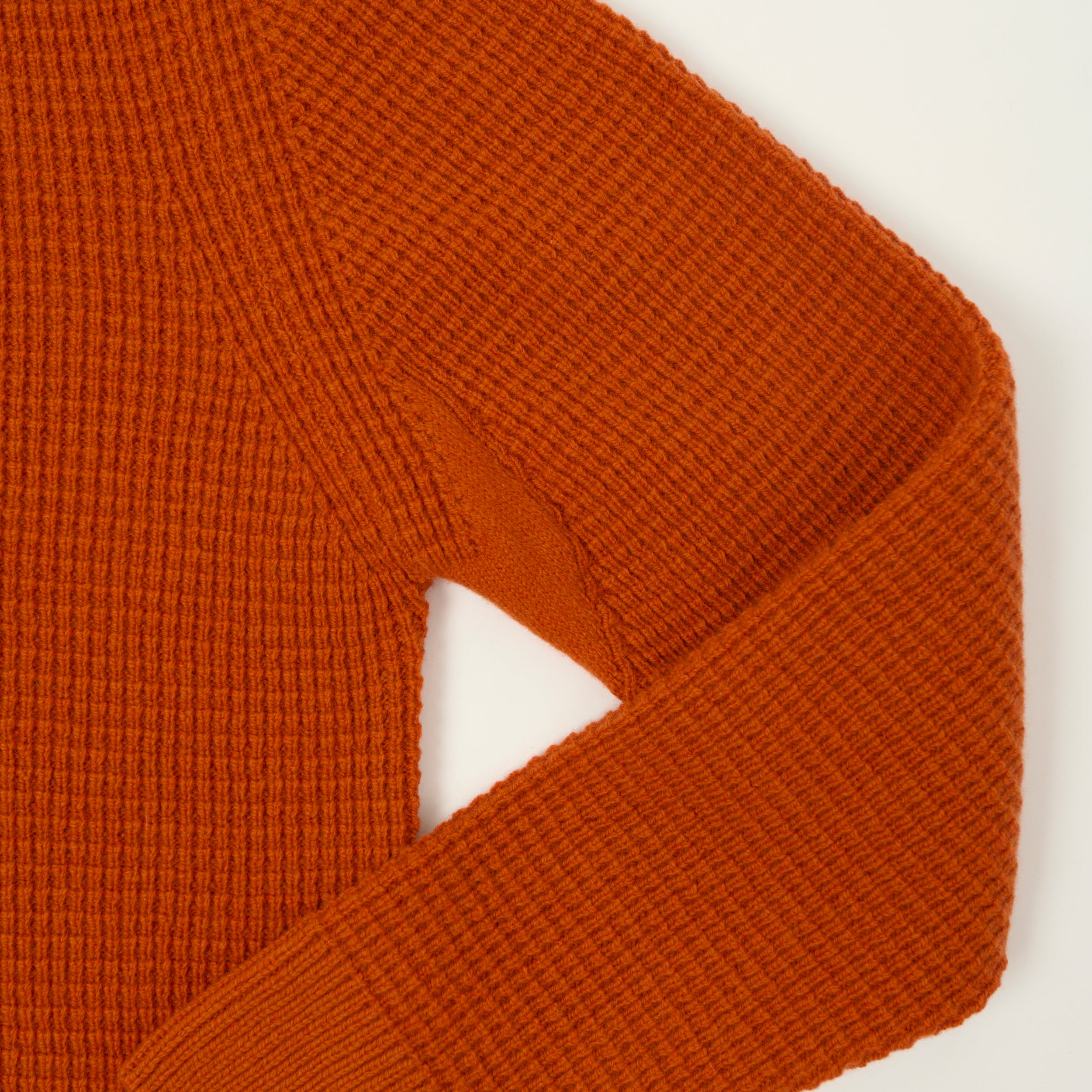 Merz b. Schwanen Merino/Cashmere Waffle Knit Pullover - Rust