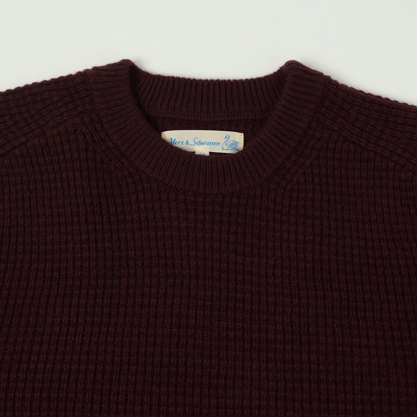 Merz b. Schwanen 'Good Basics' Merino/Cashmere Waffle Knit Pullover - Burgundy