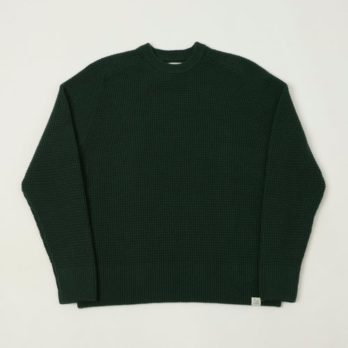 Merz b. Schwanen 'Good Basics' Merino/Cashmere Waffle Knit Pullover - Bottle Green