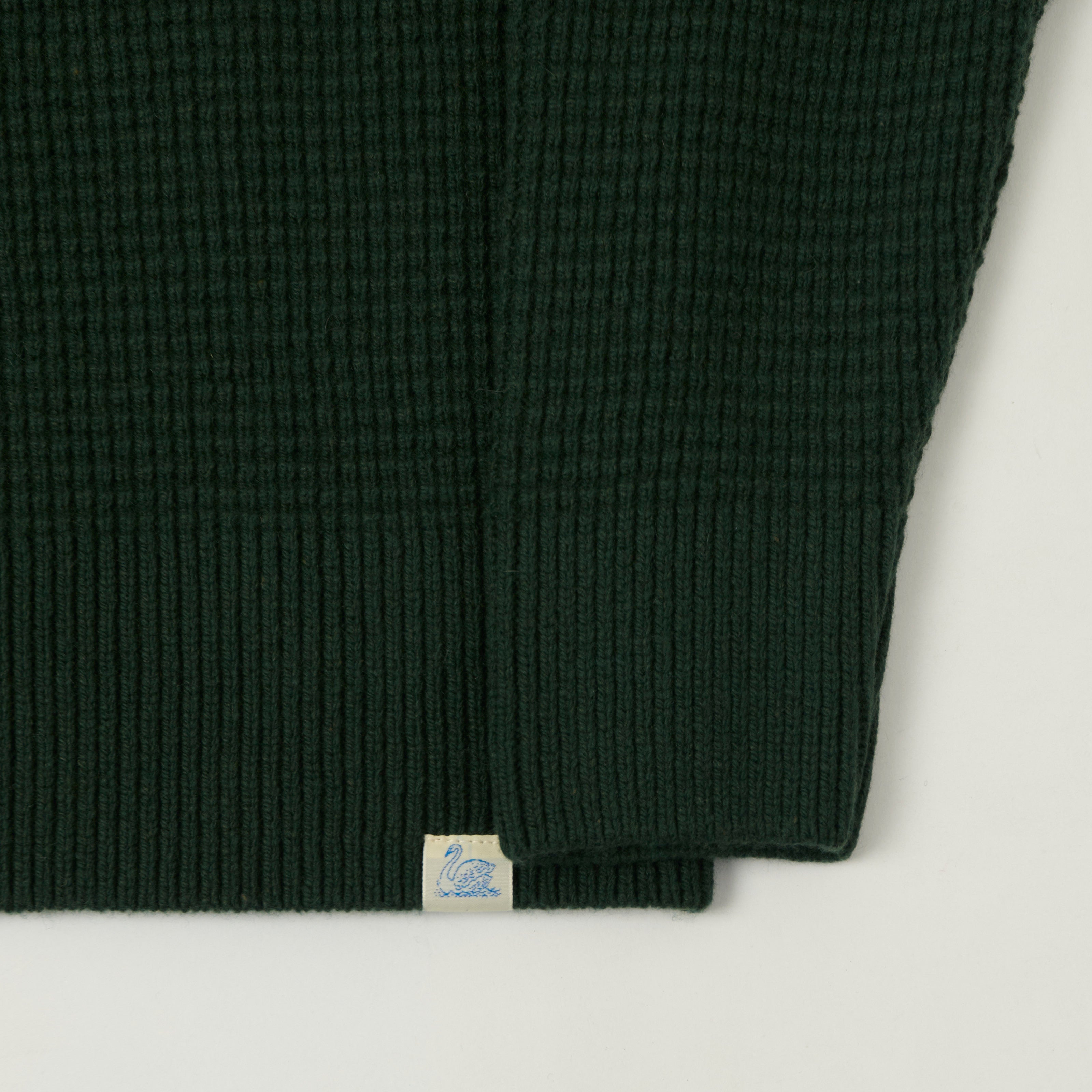 Merz b. Schwanen 'Good Basics' Merino/Cashmere Waffle Knit Pullover - Bottle Green