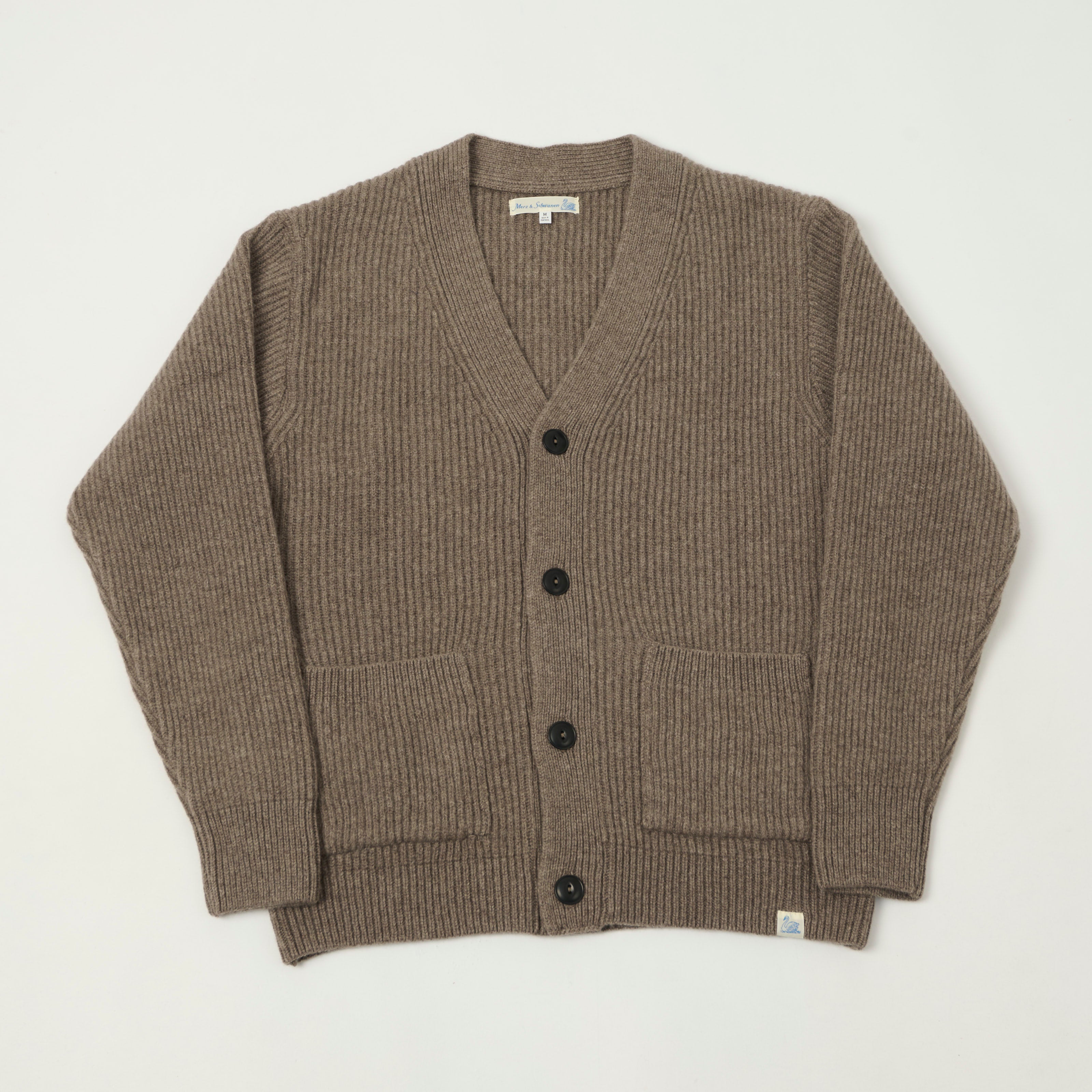 Merz b. Schwanen 'Good Basics' Merino Wool Cardigan - Grain