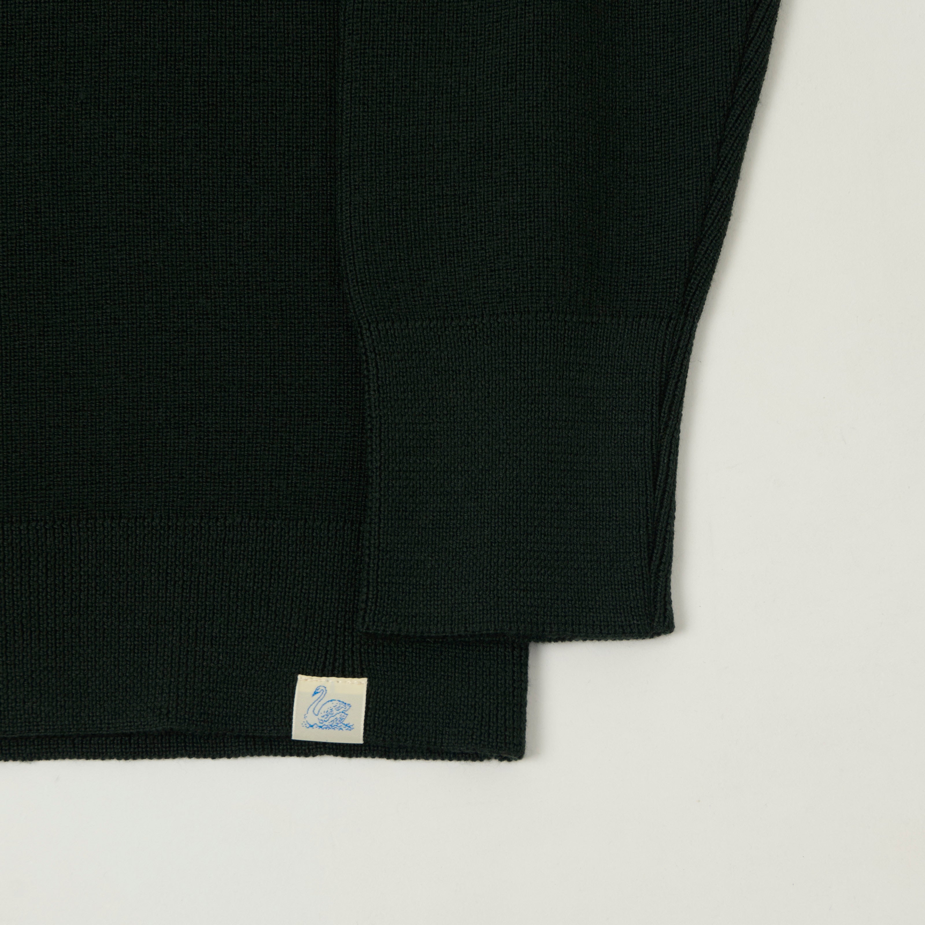 Merz b. Schwanen 'Good Basics' Merino Wool Quarter Zip Sweater - Bottle Green
