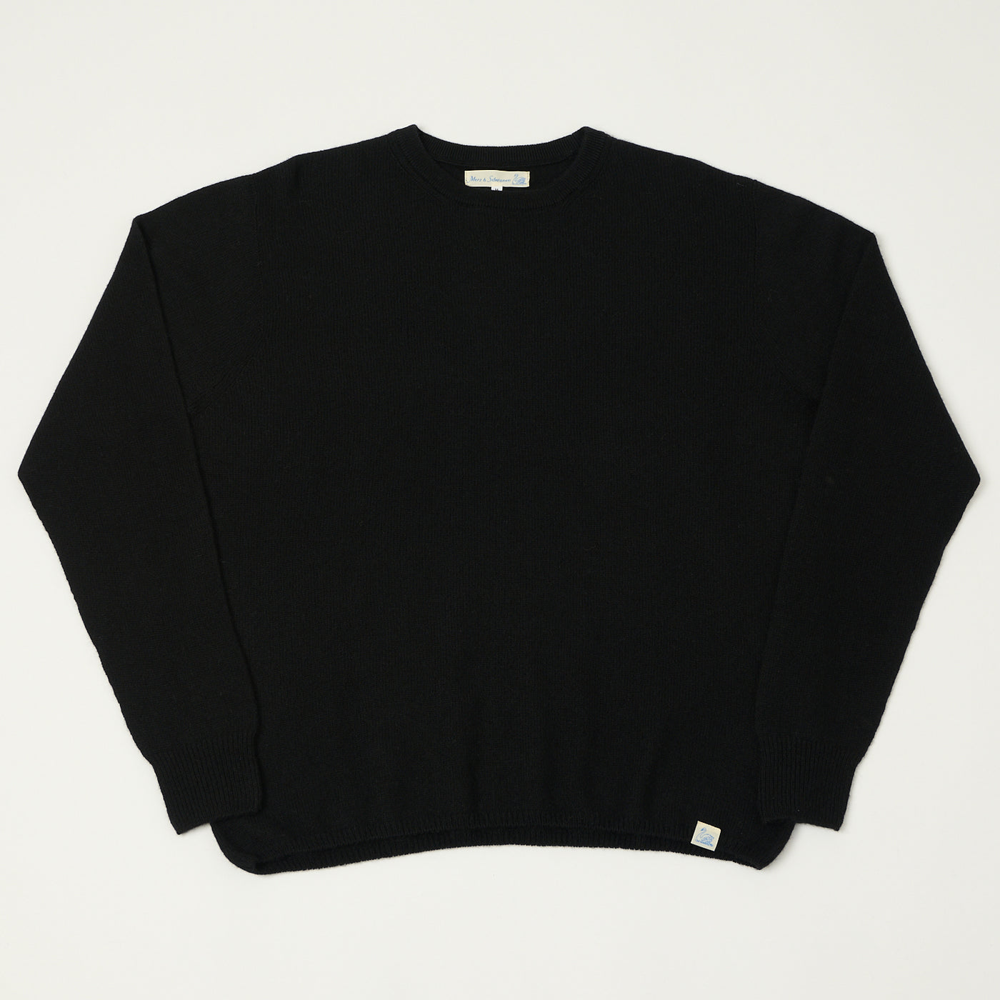 Merz b. Schwanen 'Good Basics' Lightweight Wool-Silk-Cashmere Sweater - Deep Black
