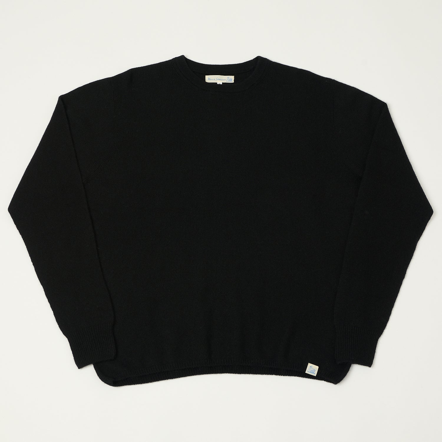 Merz b. Schwanen 'Good Basics' Lightweight Wool-Silk-Cashmere Sweater - Deep Black