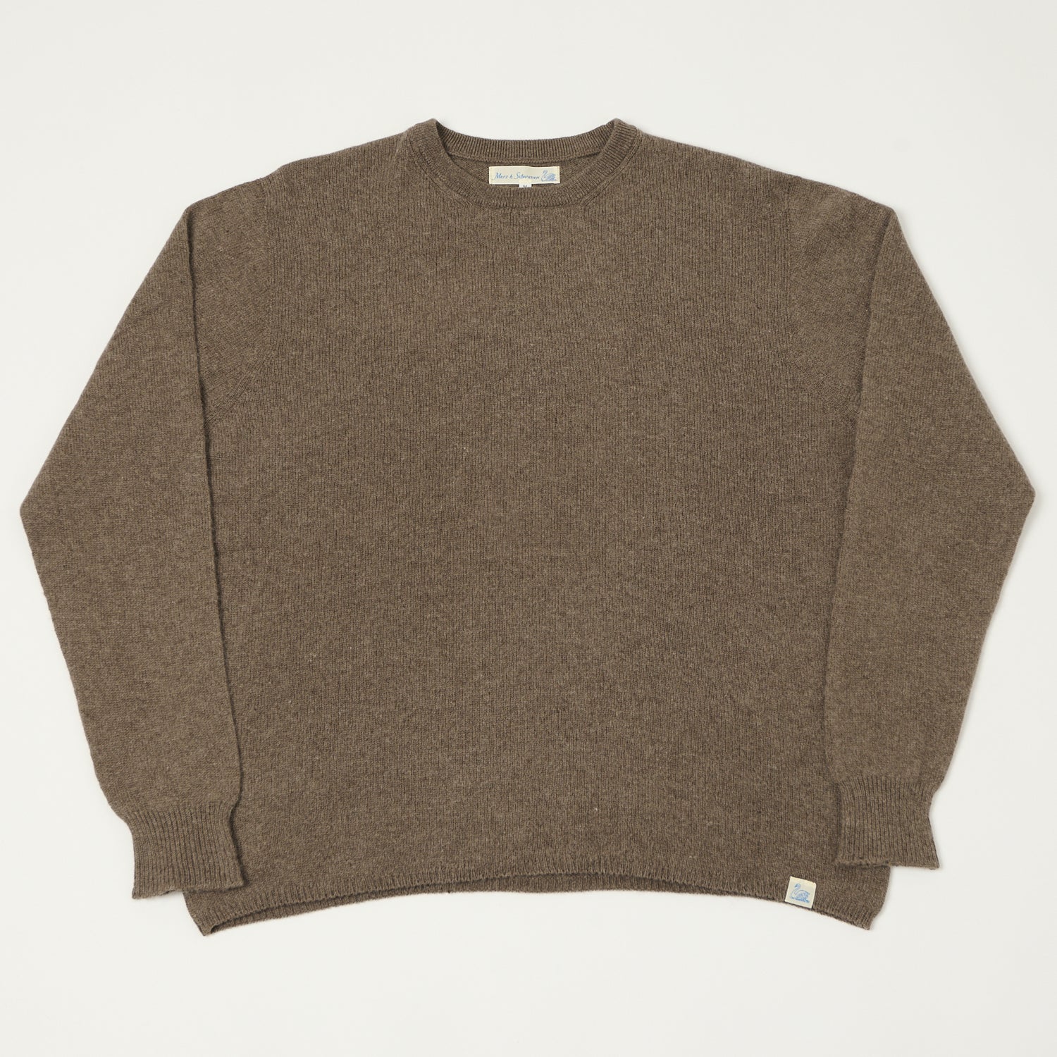 Merz b. Schwanen 'Good Basics' Lightweight Wool-Silk-Cashmere Sweater - Grain