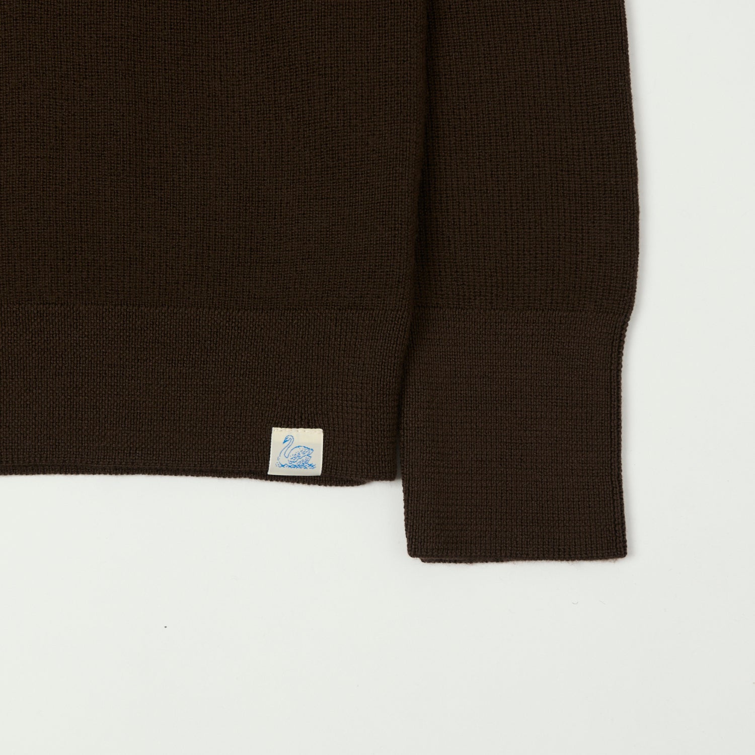 Merz b. Schwanen 'Good Basics' Ribbed Merino Wool Pullover - Coffee