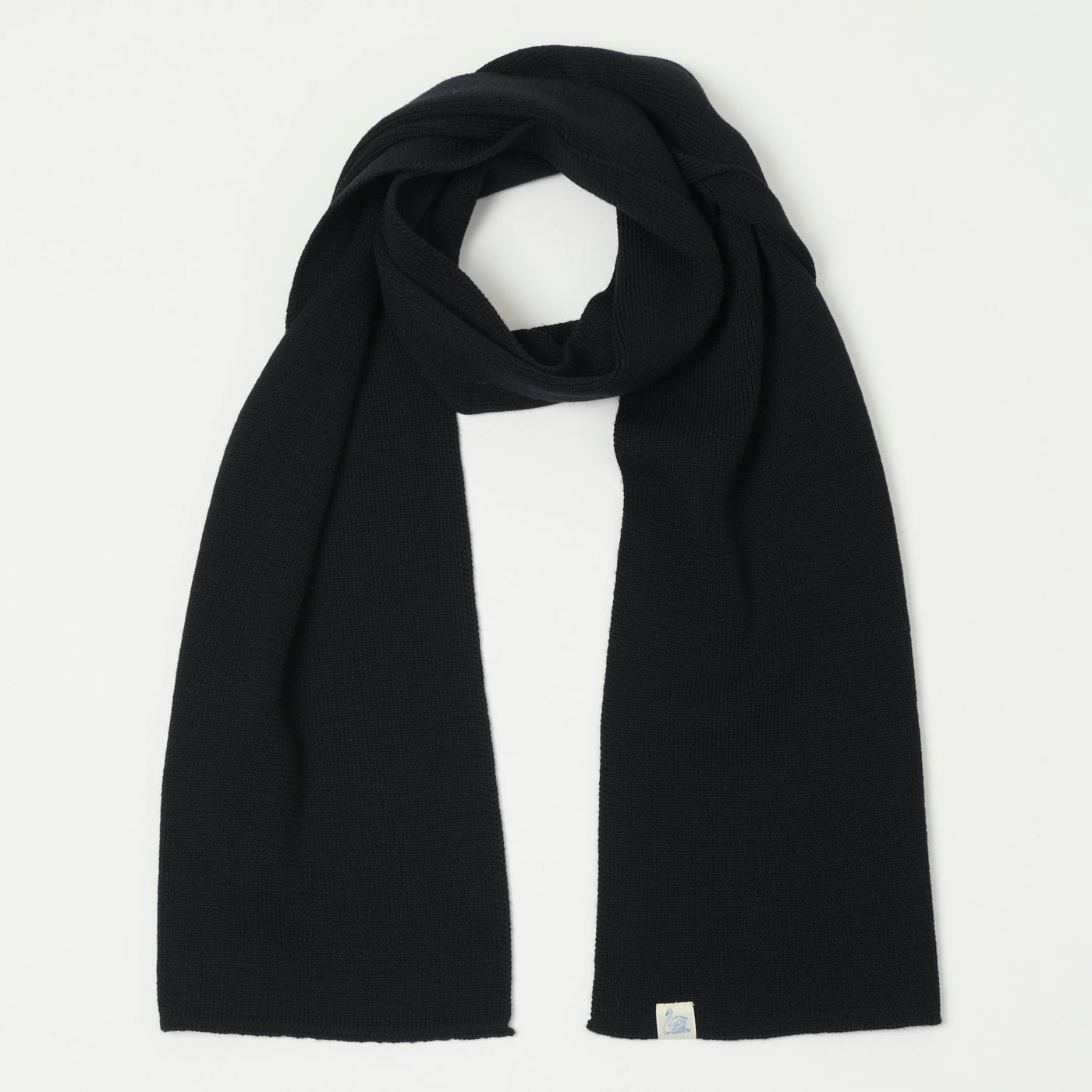 Merz b. Schwanen 'Good Basics' Long Merino Scarf - Deep Black