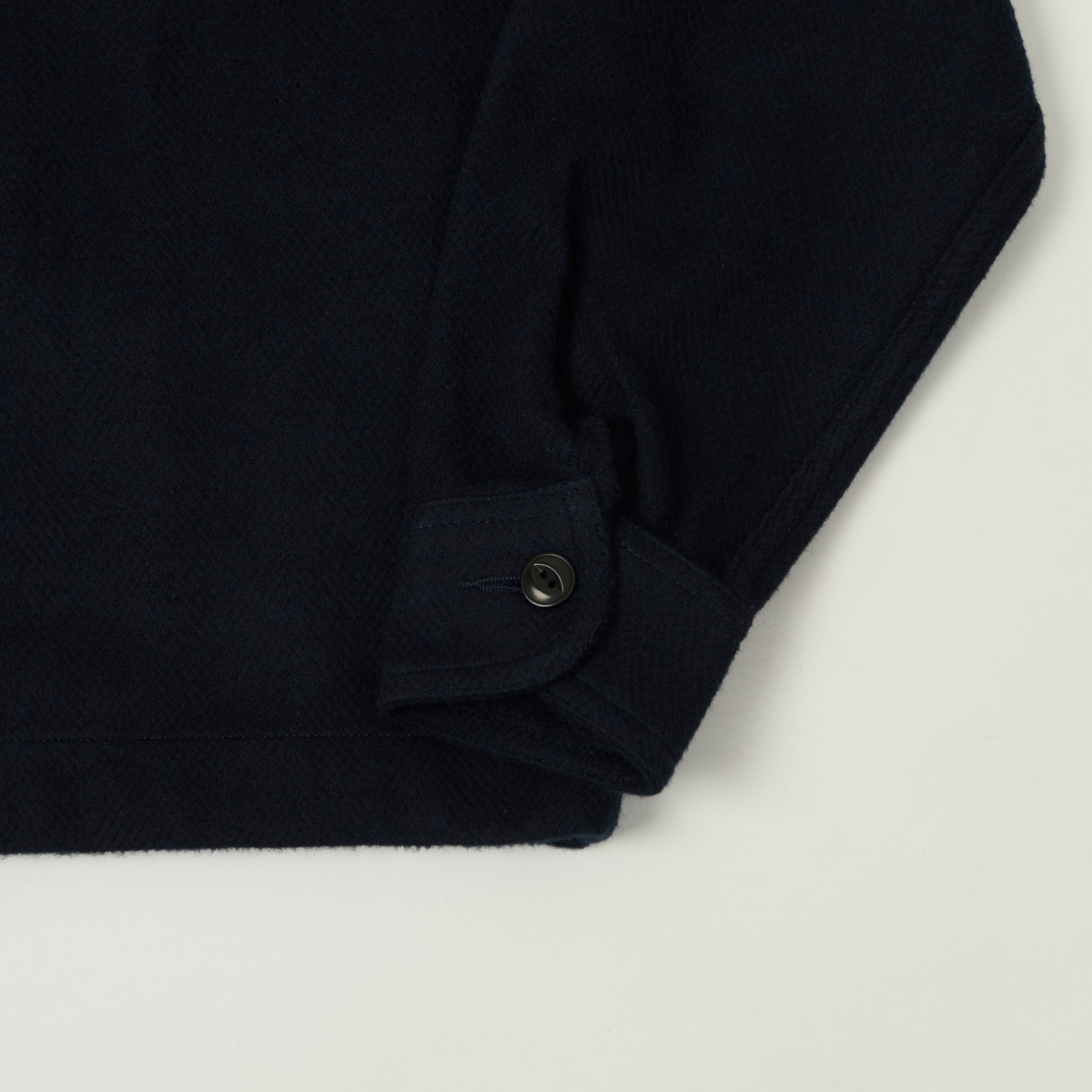 Merz b. Schwanen 'Good Basics' Organic Cotton Herringbone Shirt - Night Blue