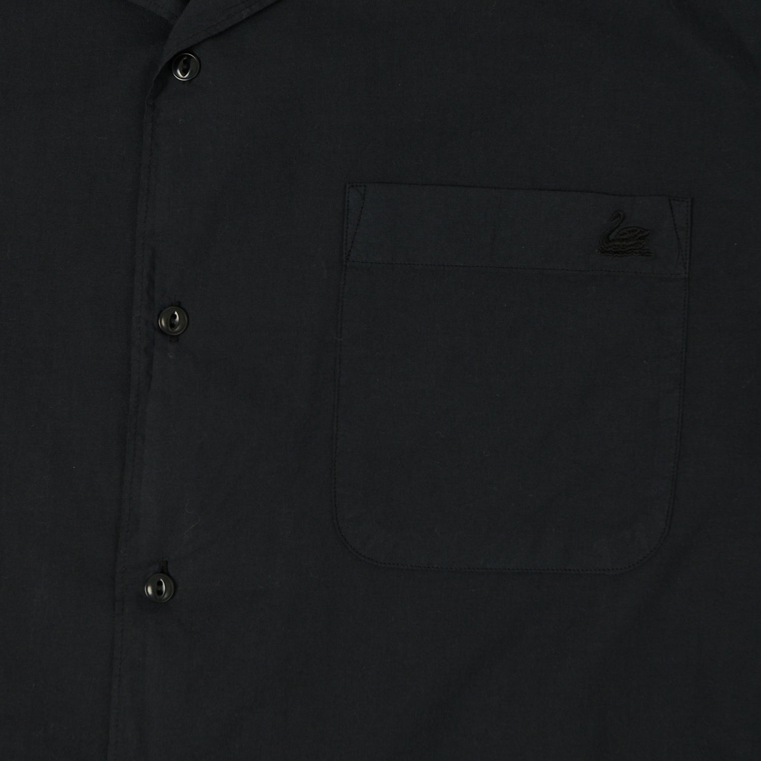 Merz b. Schwanen 'Good Basics' Poplin Short Sleeve Shirt - Deep Black