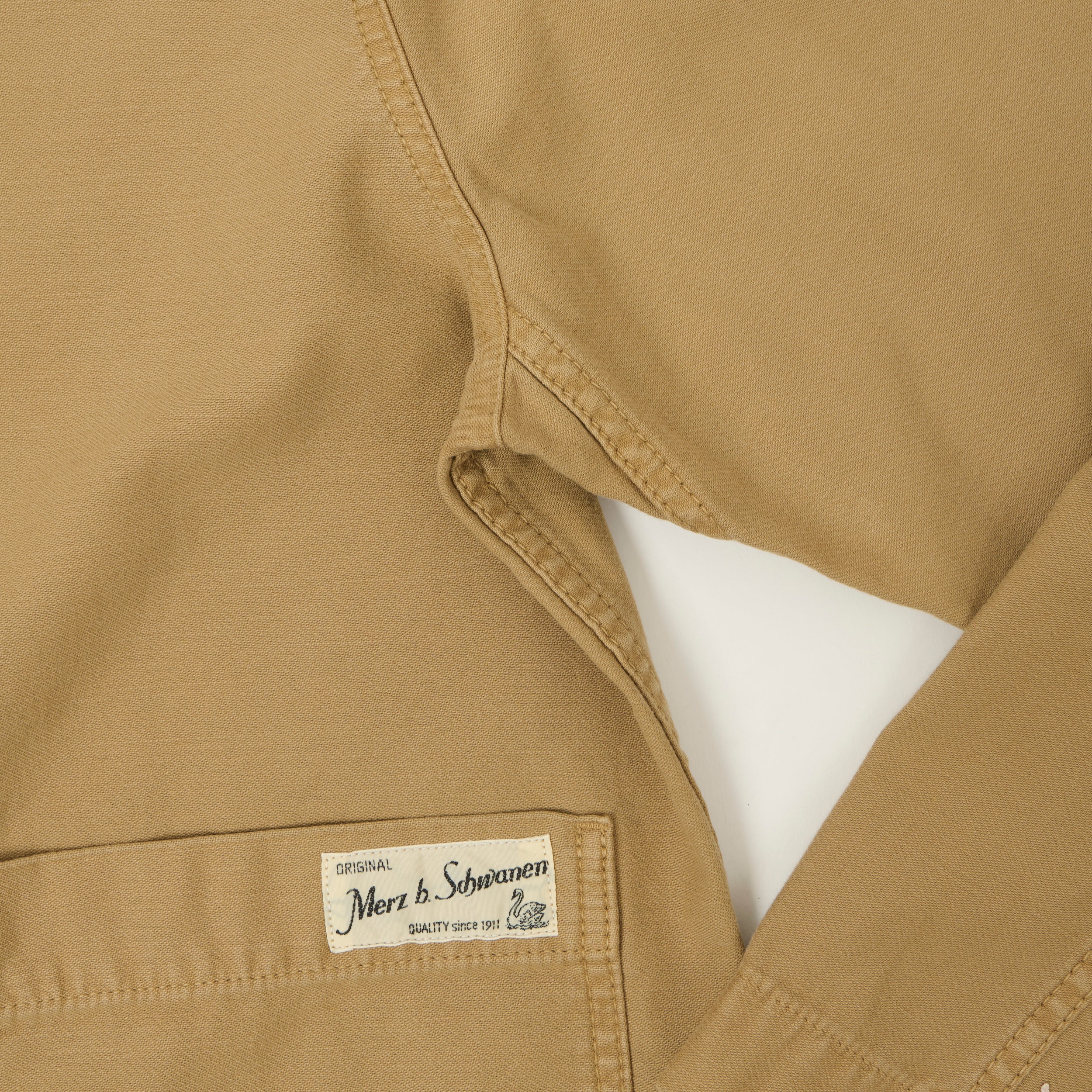 Merz b. Schwanen Reverse Sateen Cropped Worker's Jacket - Dusted Khaki