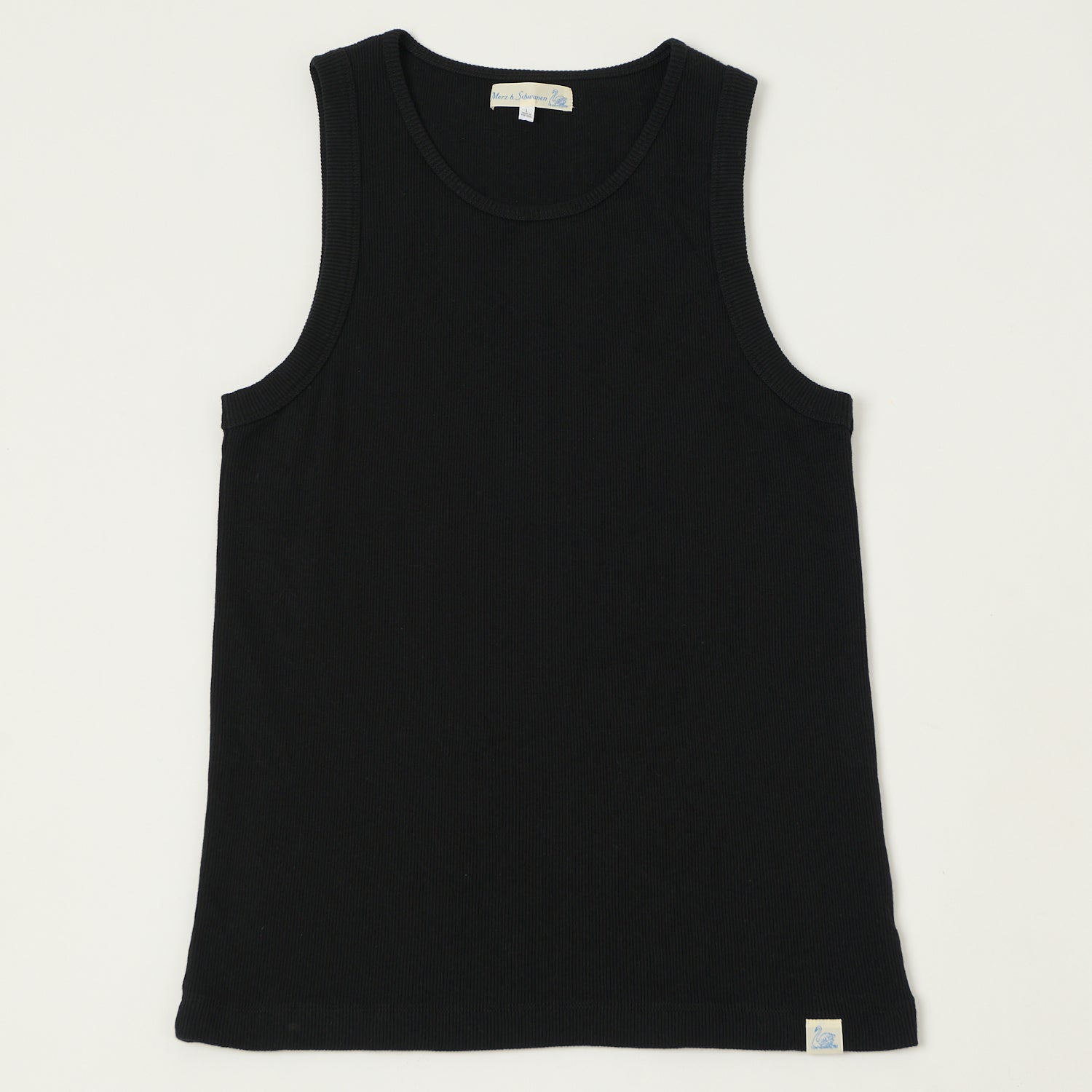 Merz b. Schwanen 'Good Basics' Ribbed Tank Top - Deep Black