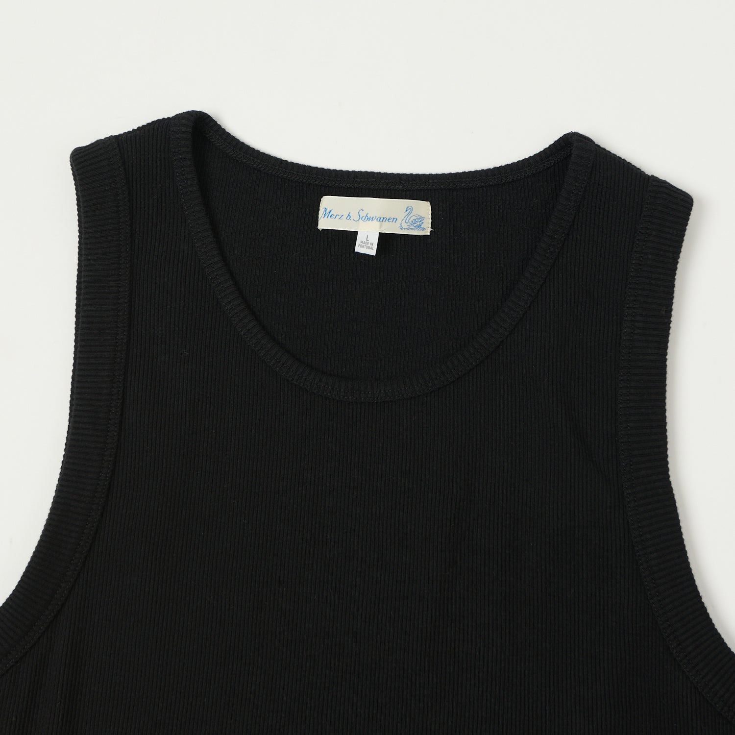 Merz b. Schwanen 'Good Basics' Ribbed Tank Top - Deep Black