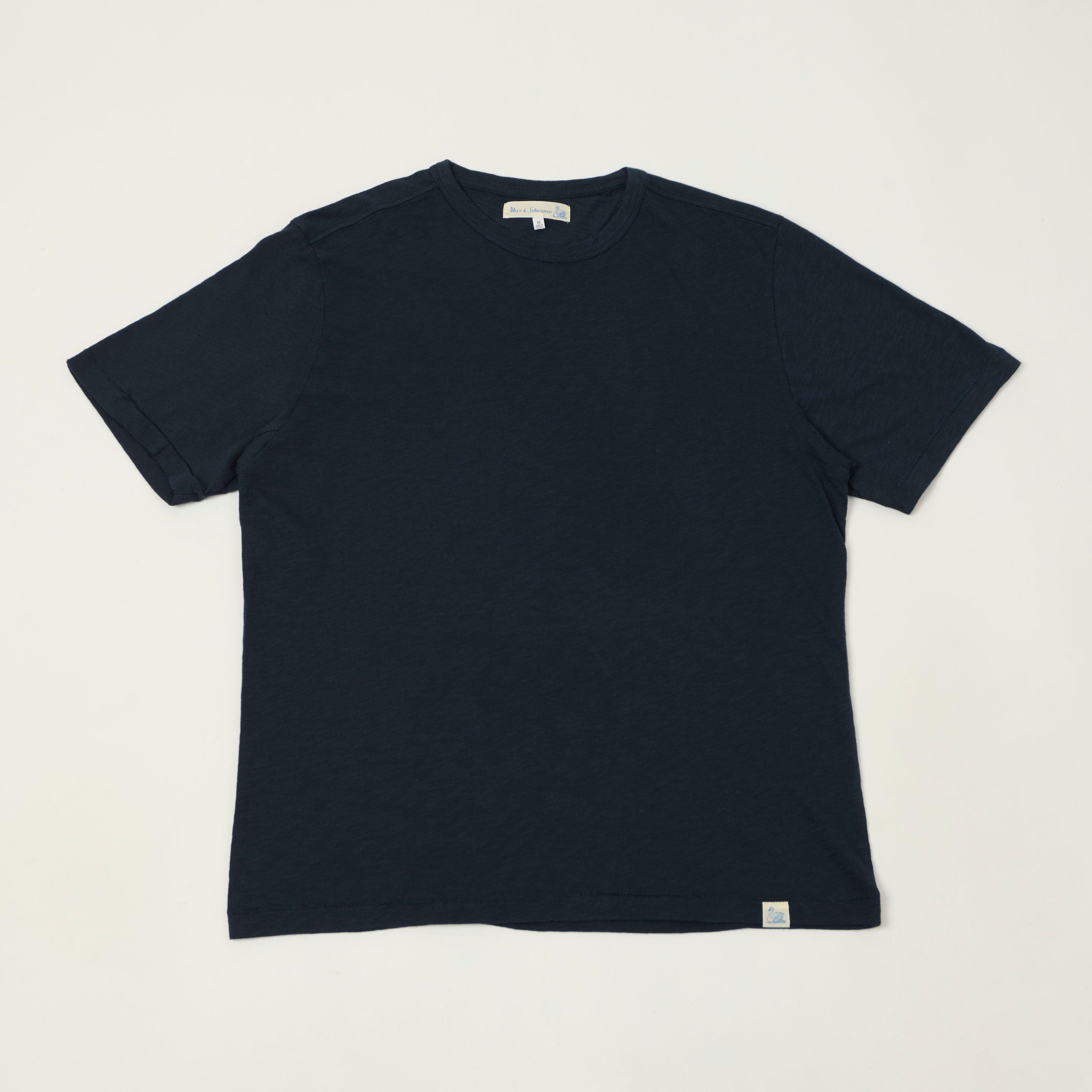 Merz b. Schwanen 'Good Basics' SCT04 Pima Slub Cotton T-Shirt - Deep Blue