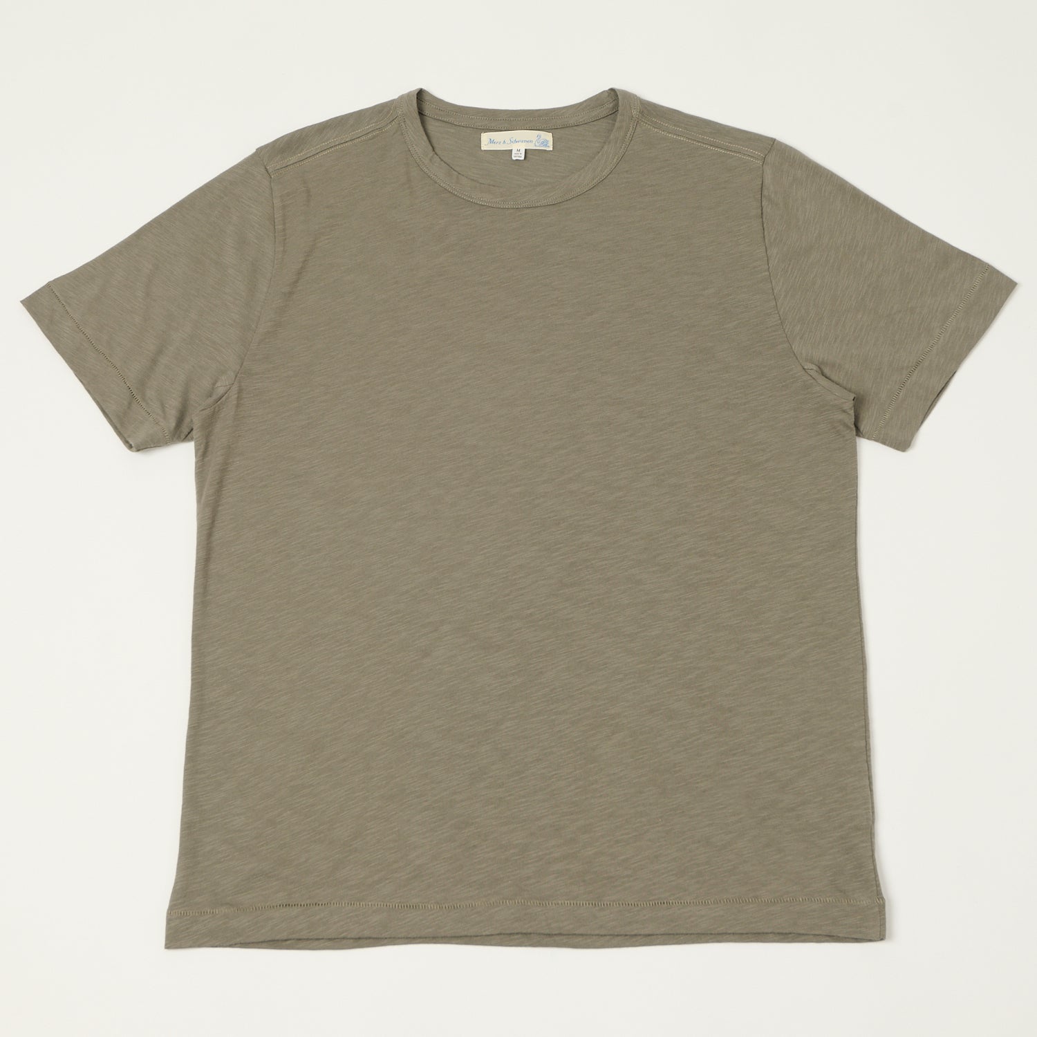 Merz b. Schwanen 'Good Basics' SCT04 Pima Slub Cotton Tee - Vintage Army