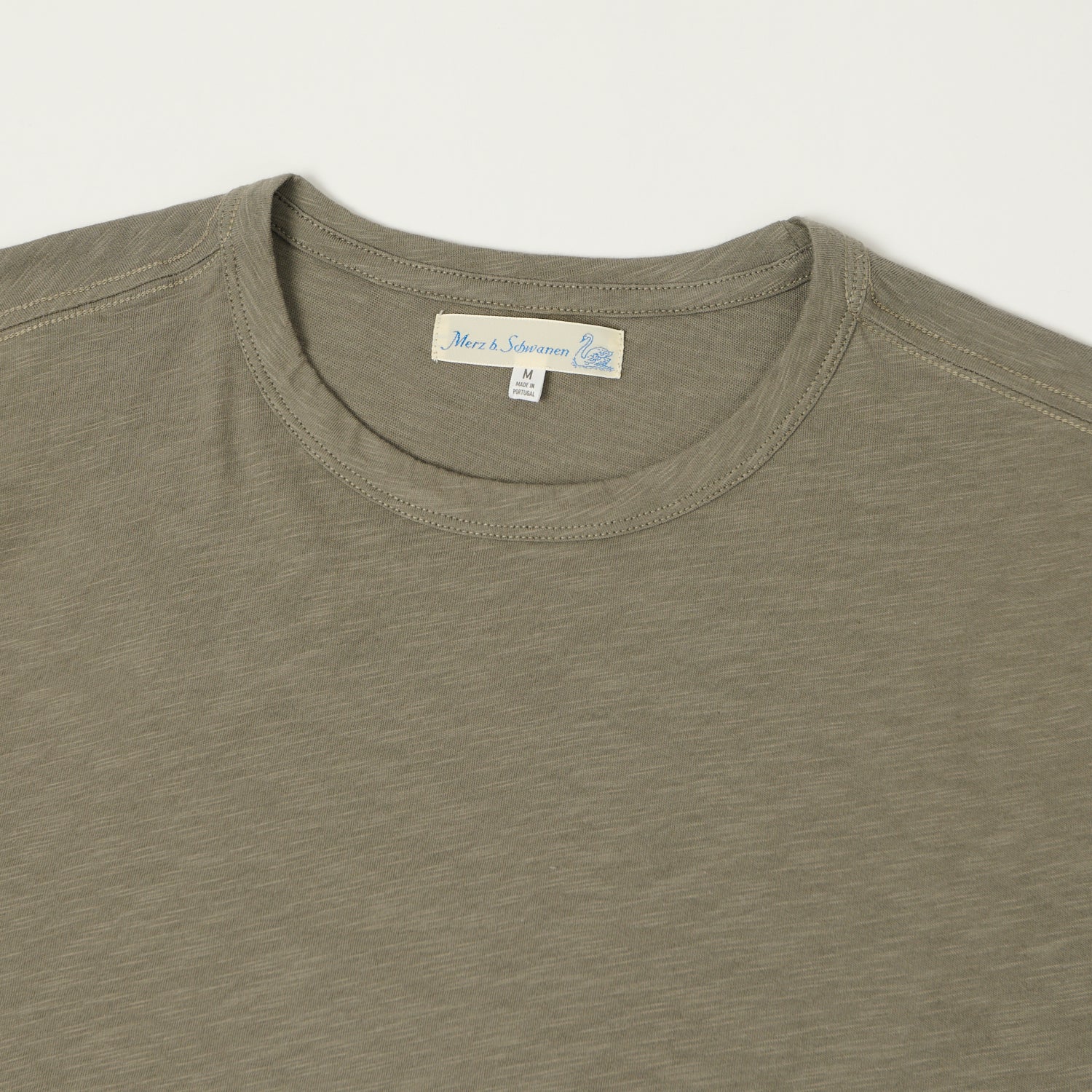 Merz b. Schwanen 'Good Basics' SCT04 Pima Slub Cotton Tee - Vintage Army