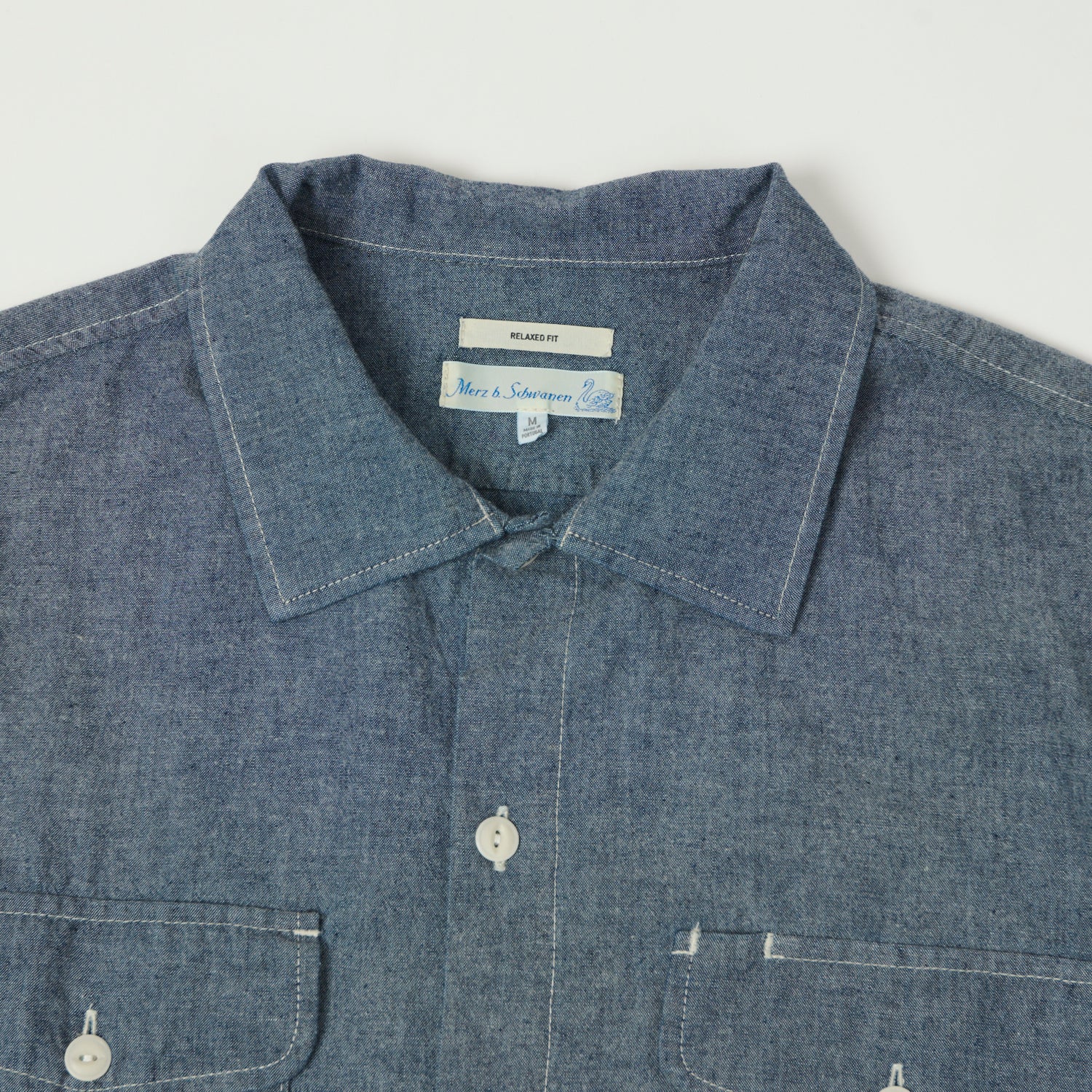 Merz b. Schwanen 'Good Basics' Classic Chambray Shirt - Denim Blue