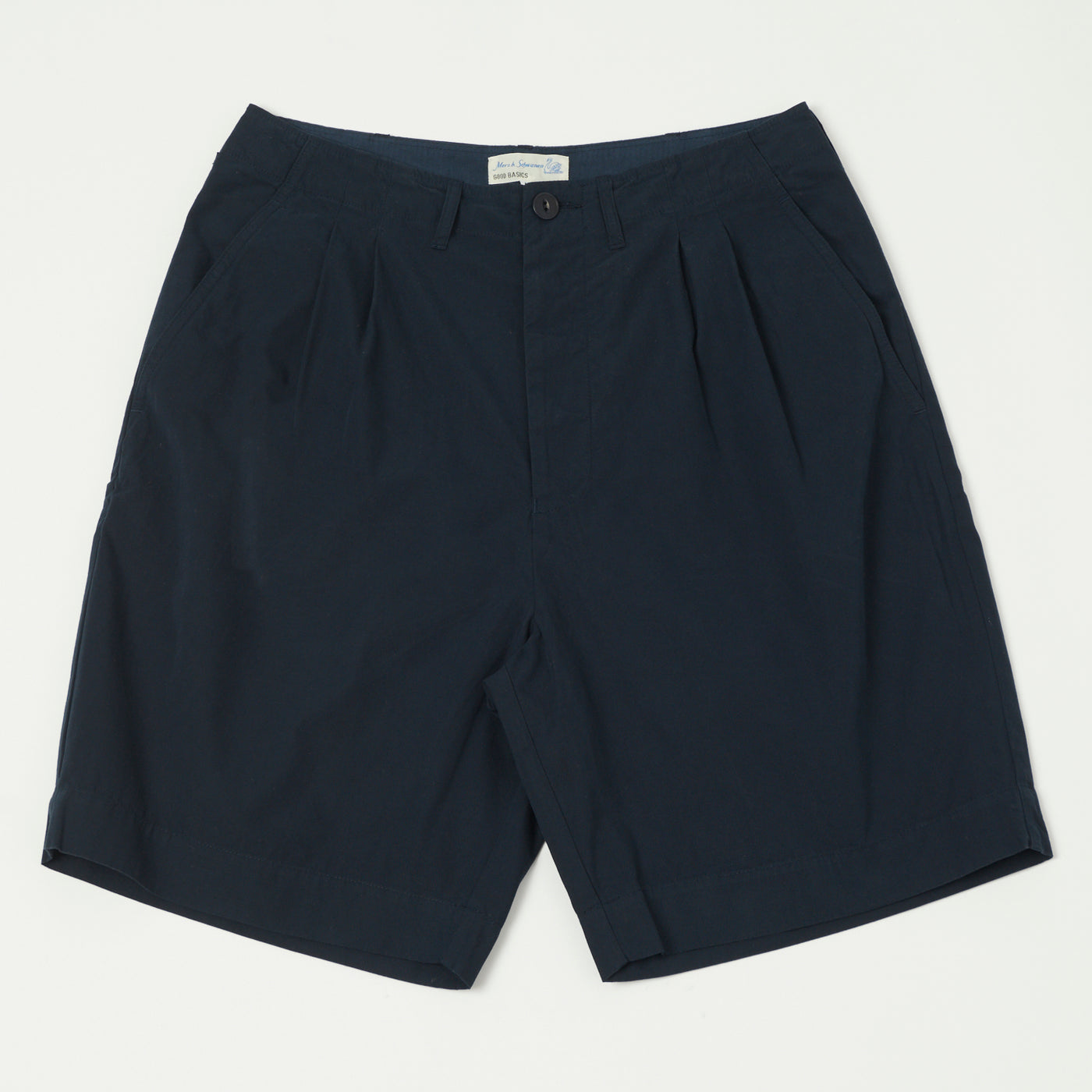 Merz b. Schwanen 'Good Basics' 5.1oz Poplin Shorts - Dark Navy