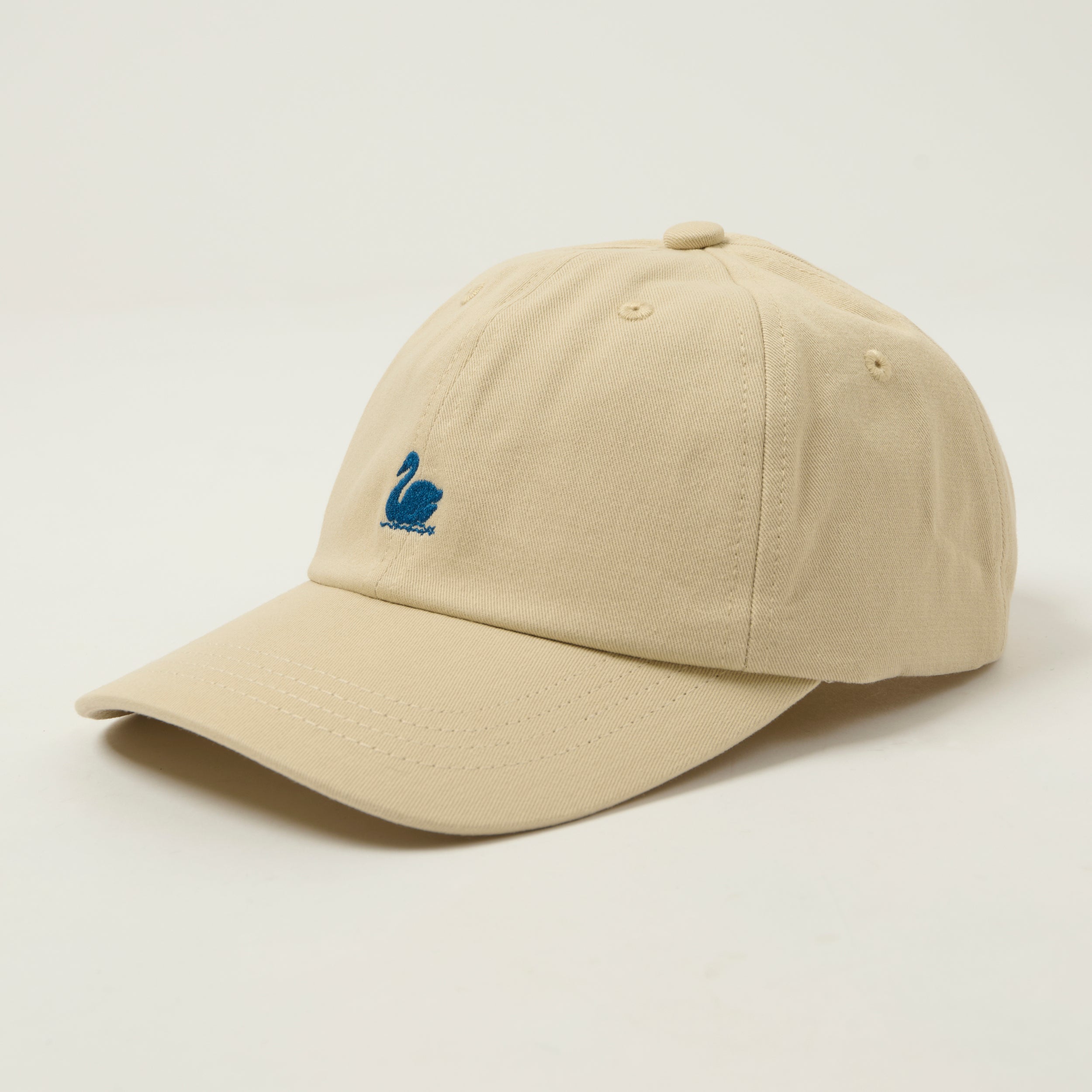 Merz b. Schwanen 'Good Basics' Swan Logo Cap - Light Khaki/Deep Blue