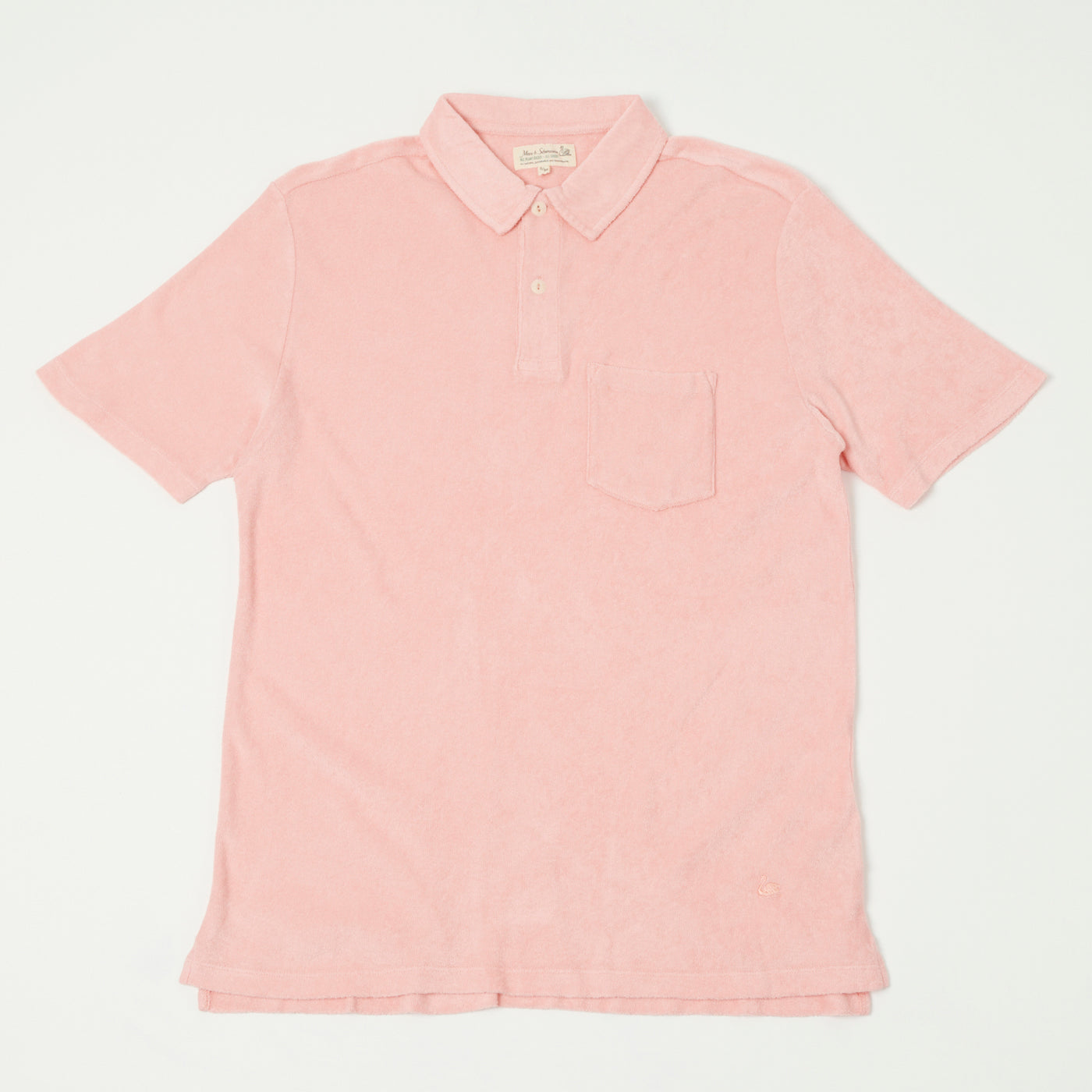 Merz b. Schwanen 'Good Basics' Plant Based Terry Polo Shirt - Peach