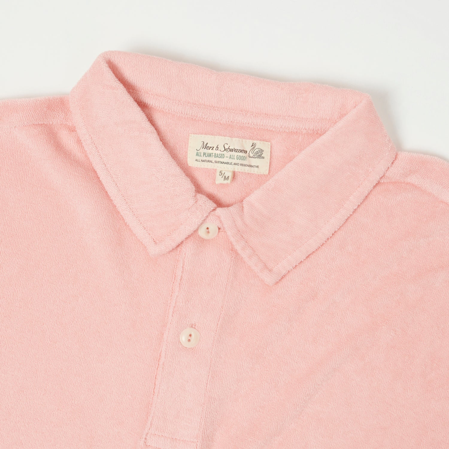 Merz b. Schwanen 'Good Basics' Plant Based Terry Polo Shirt - Peach