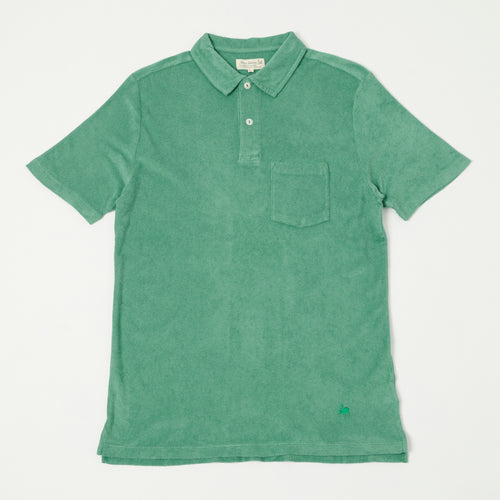 Merz b. Schwanen 'Good Basics' Plant Based Terry Polo Shirt - Grass