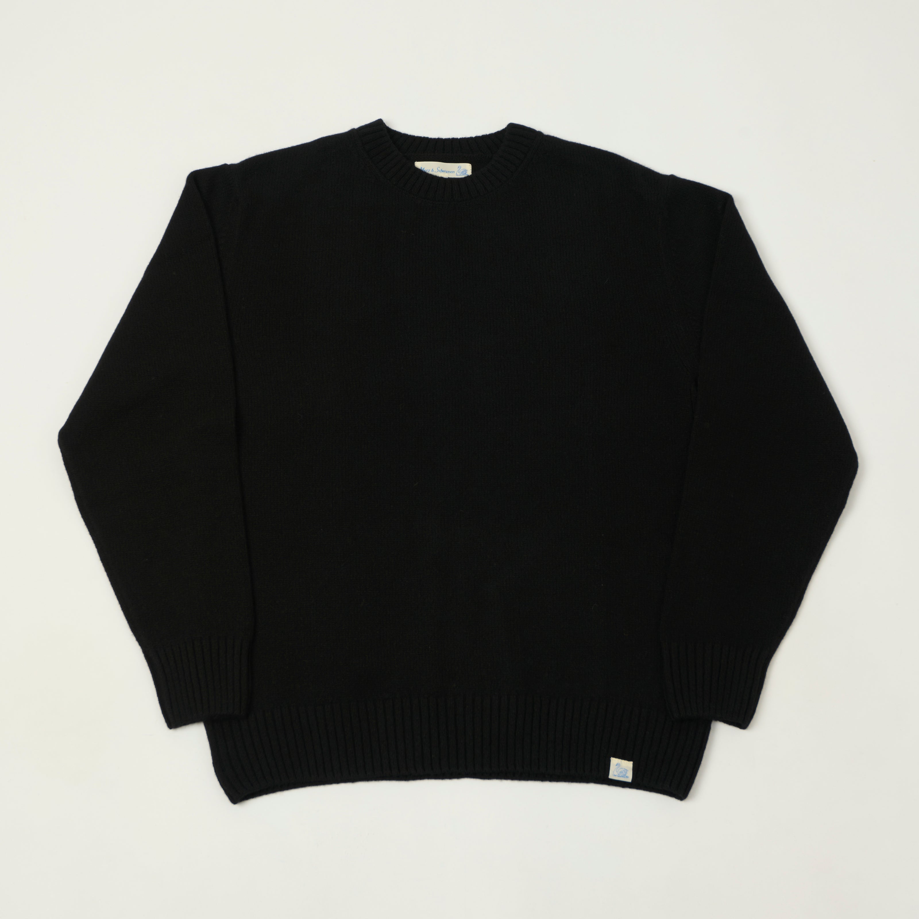 Merz b. Schwanen 'Good Basics' Wool Cashmere Knit Pullover - Deep Black