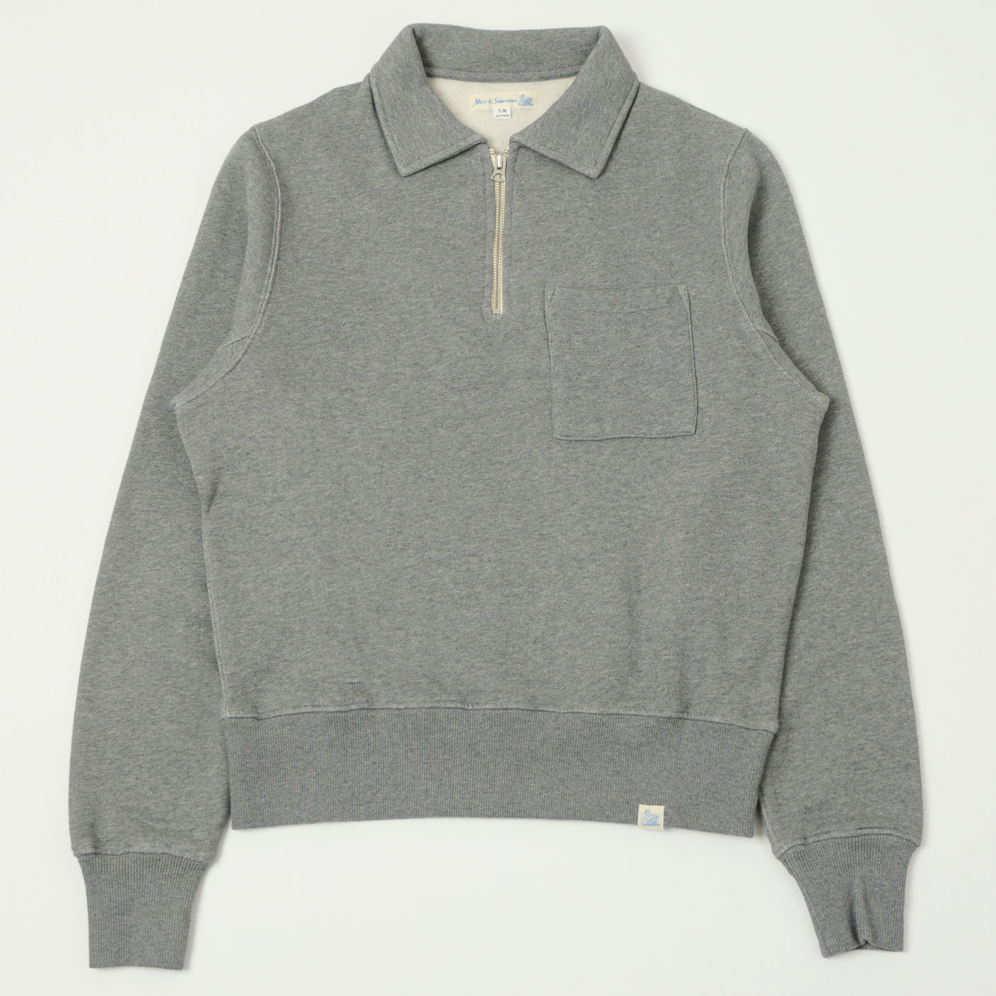 Merz b. Schwanen 'Good Basics' Quarter Zip Sweatshirt - Grey Melange