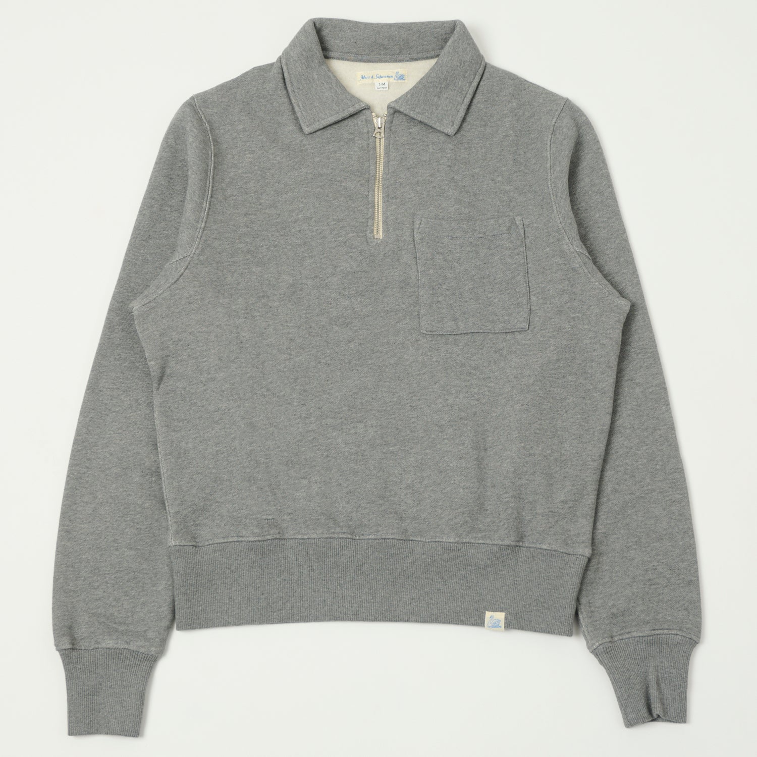 Merz b. Schwanen 'Good Basics' Quarter Zip Sweatshirt - Grey Melange