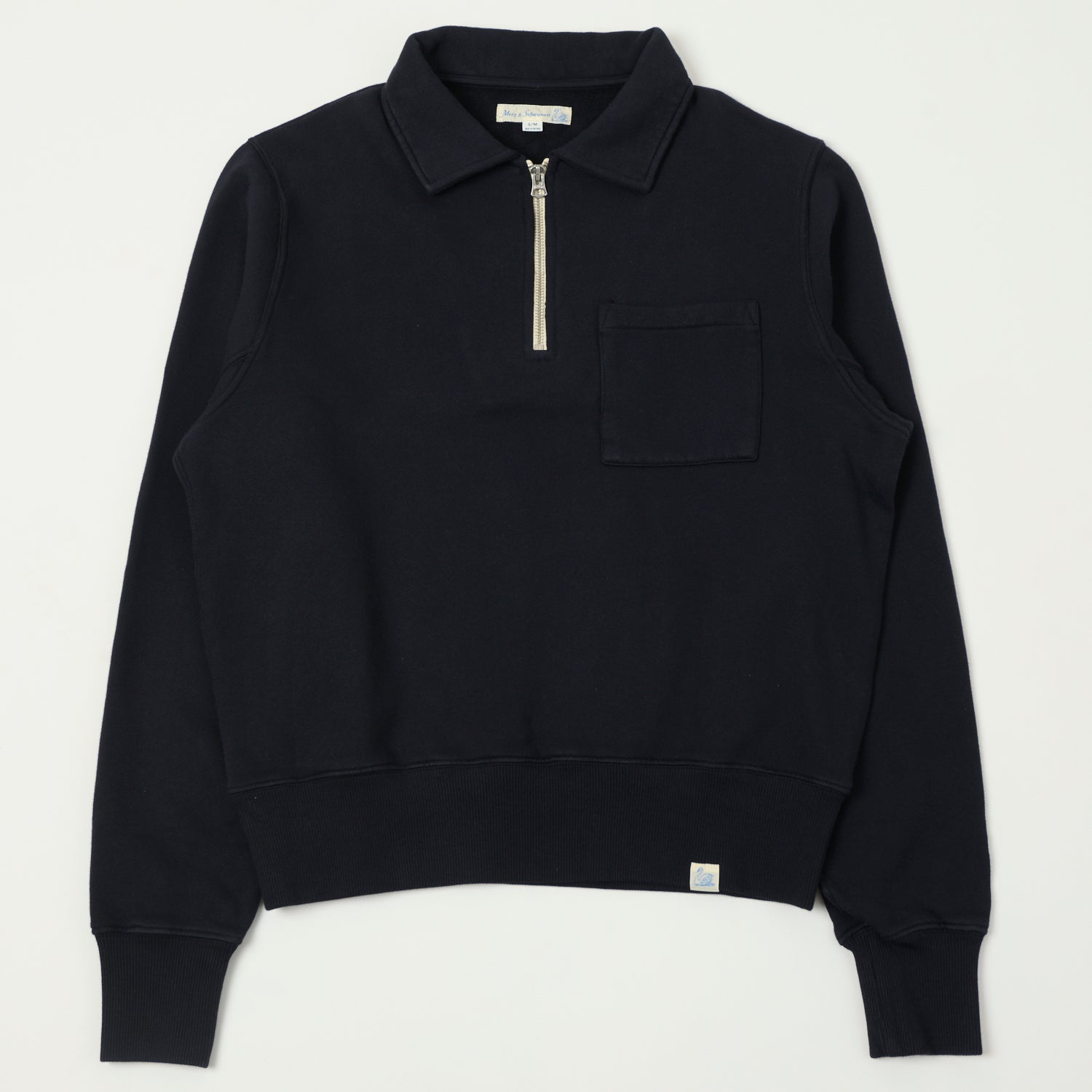 Merz b. Schwanen 'Good Basics' Quarter Zip Sweatshirt - Dark Navy