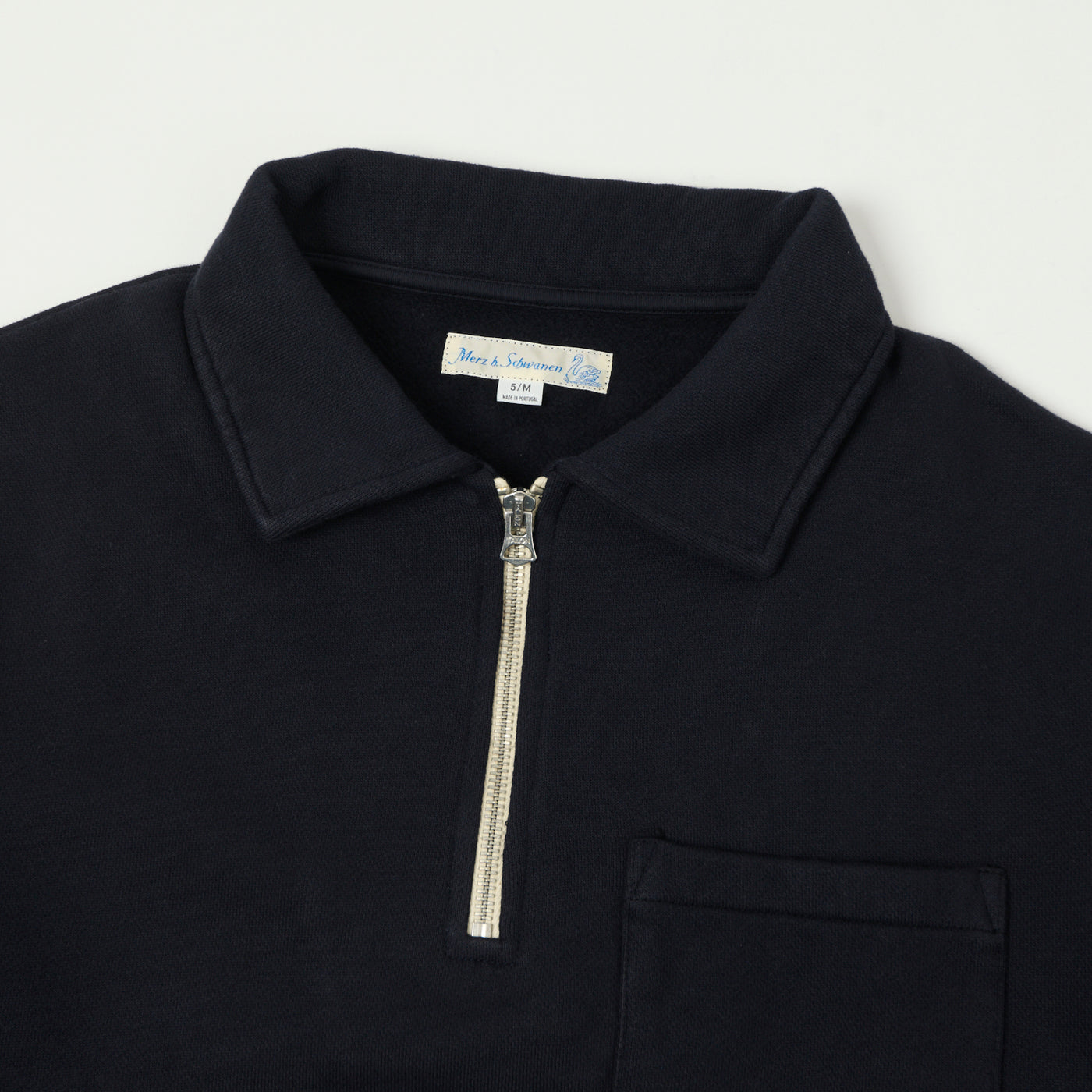 Merz b. Schwanen 'Good Basics' Quarter Zip Sweatshirt - Dark Navy