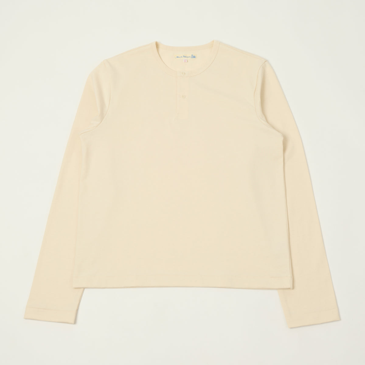 Merz b. Schwanen 'The Originals' 2M16LS Classic Cropped Long Sleeve Henley - Nature