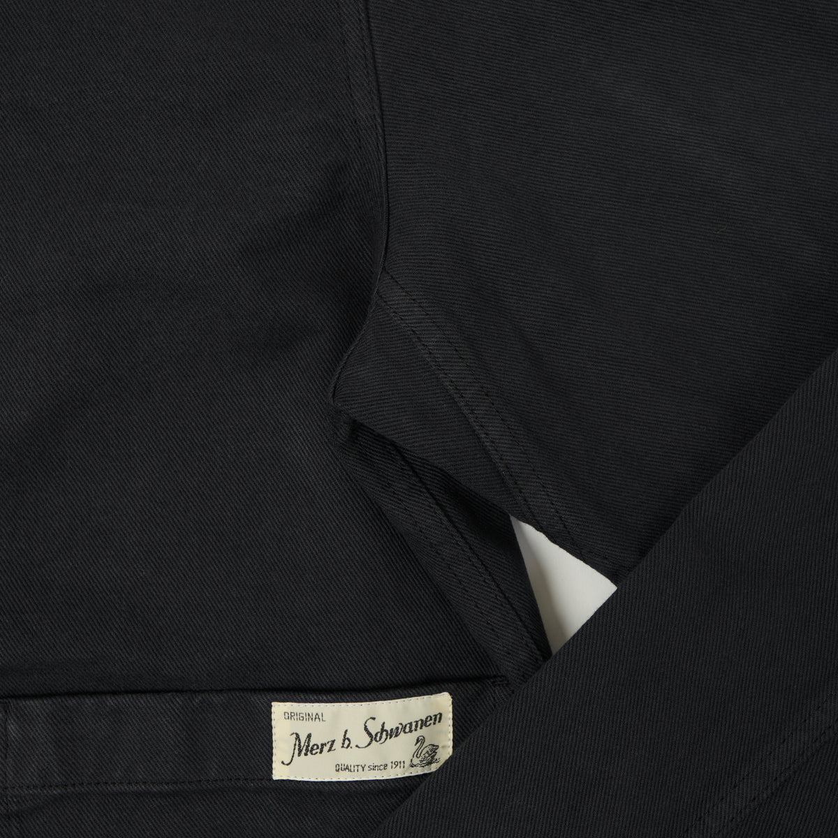 Merz b. Schwanen 'Good Basics' Cropped Workers Cotton Twill Jacket - Charcoal