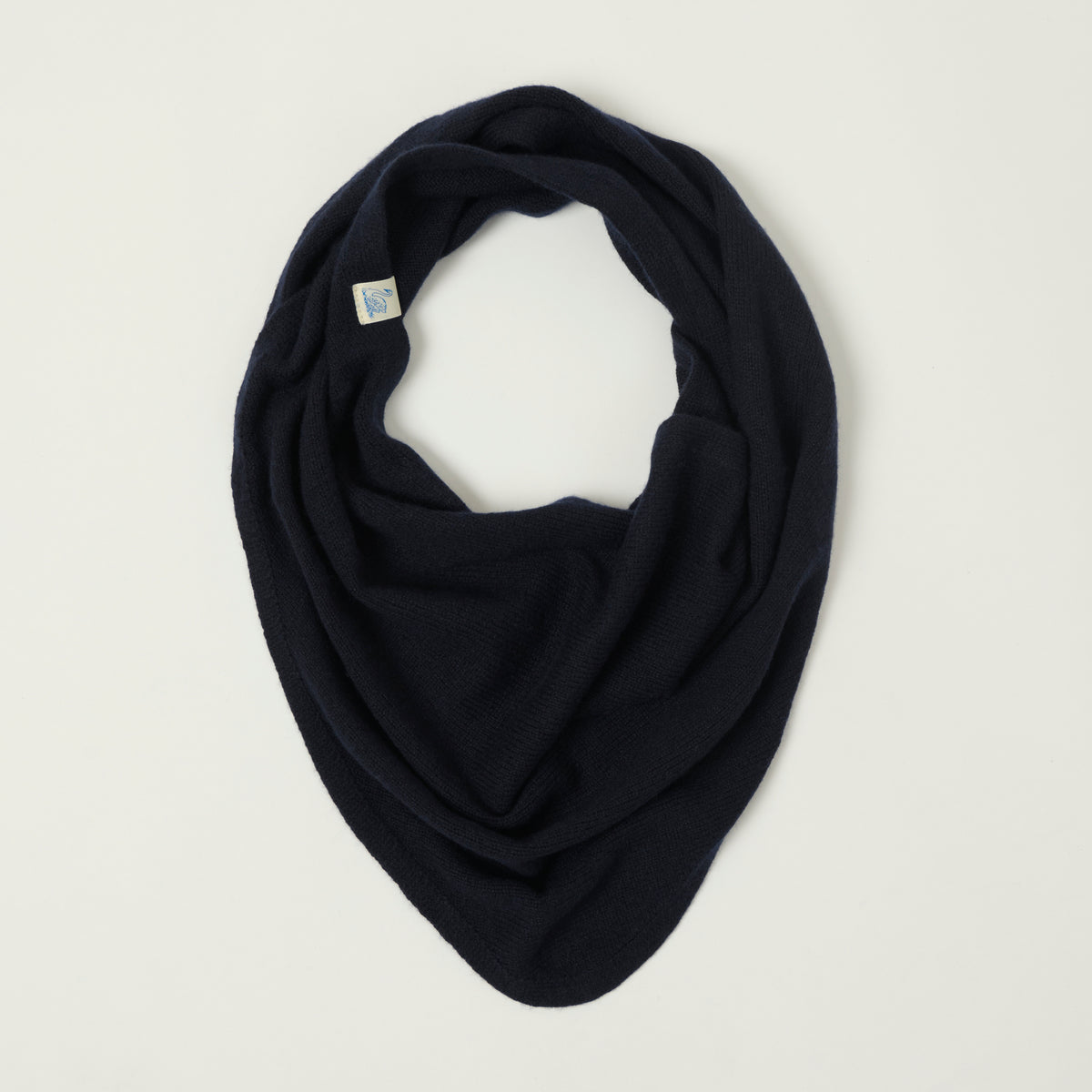 Merz b. Schwanen Merino/Cashmere/Silk Small Triangle Scarf - Dark Navy