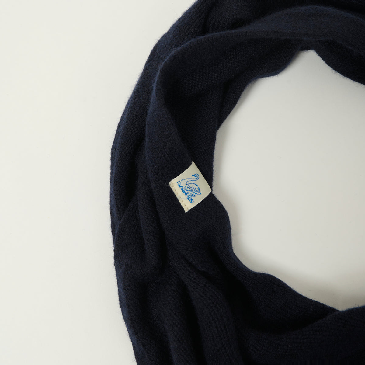 Merz b. Schwanen Merino/Cashmere/Silk Small Triangle Scarf - Dark Navy