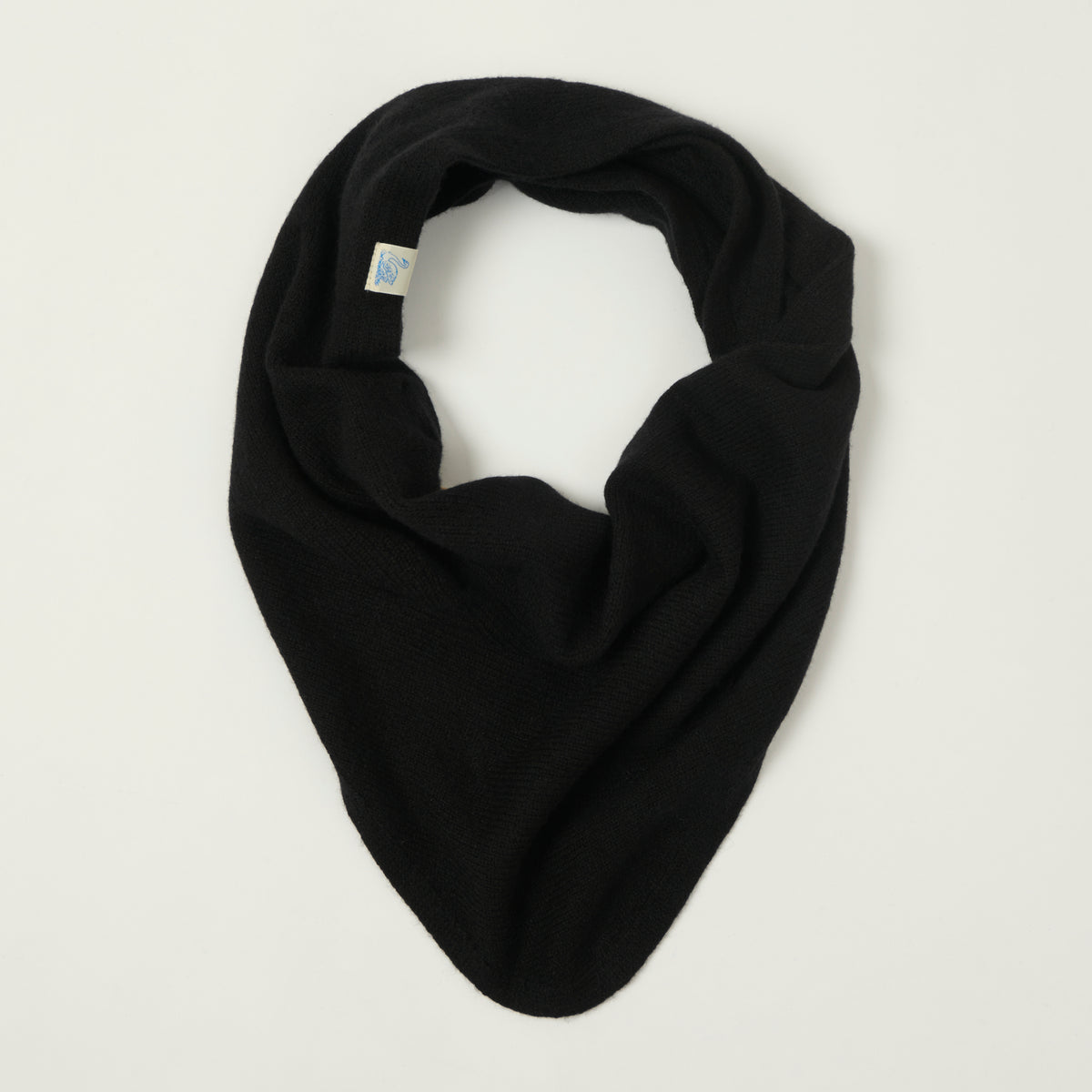 Merz b. Schwanen Merino/Cashmere/Silk Small Triangle Scarf - Deep Black