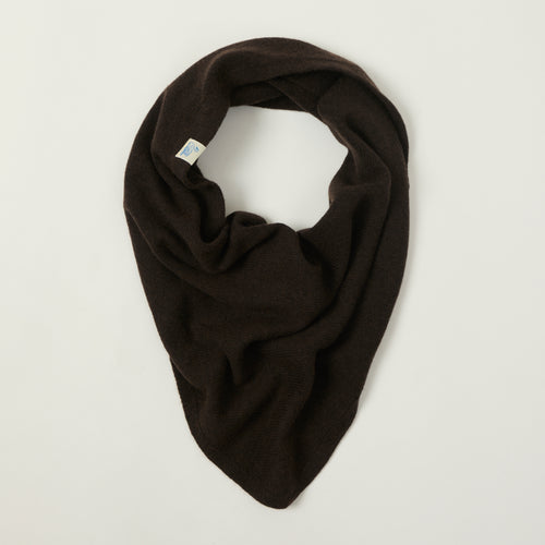 Merz b. Schwanen Merino/Cashmere/Silk Small Triangle Scarf - Espresso