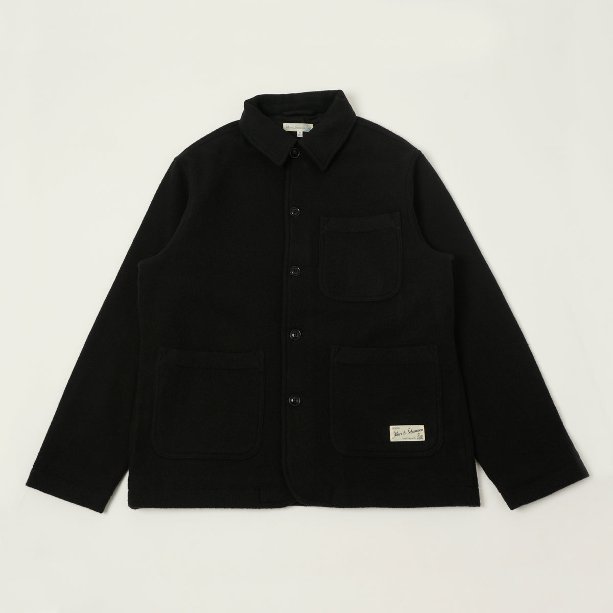 Merz b. Schwanen Relaxed Fit Wool Unisex Jacket - Deep Black